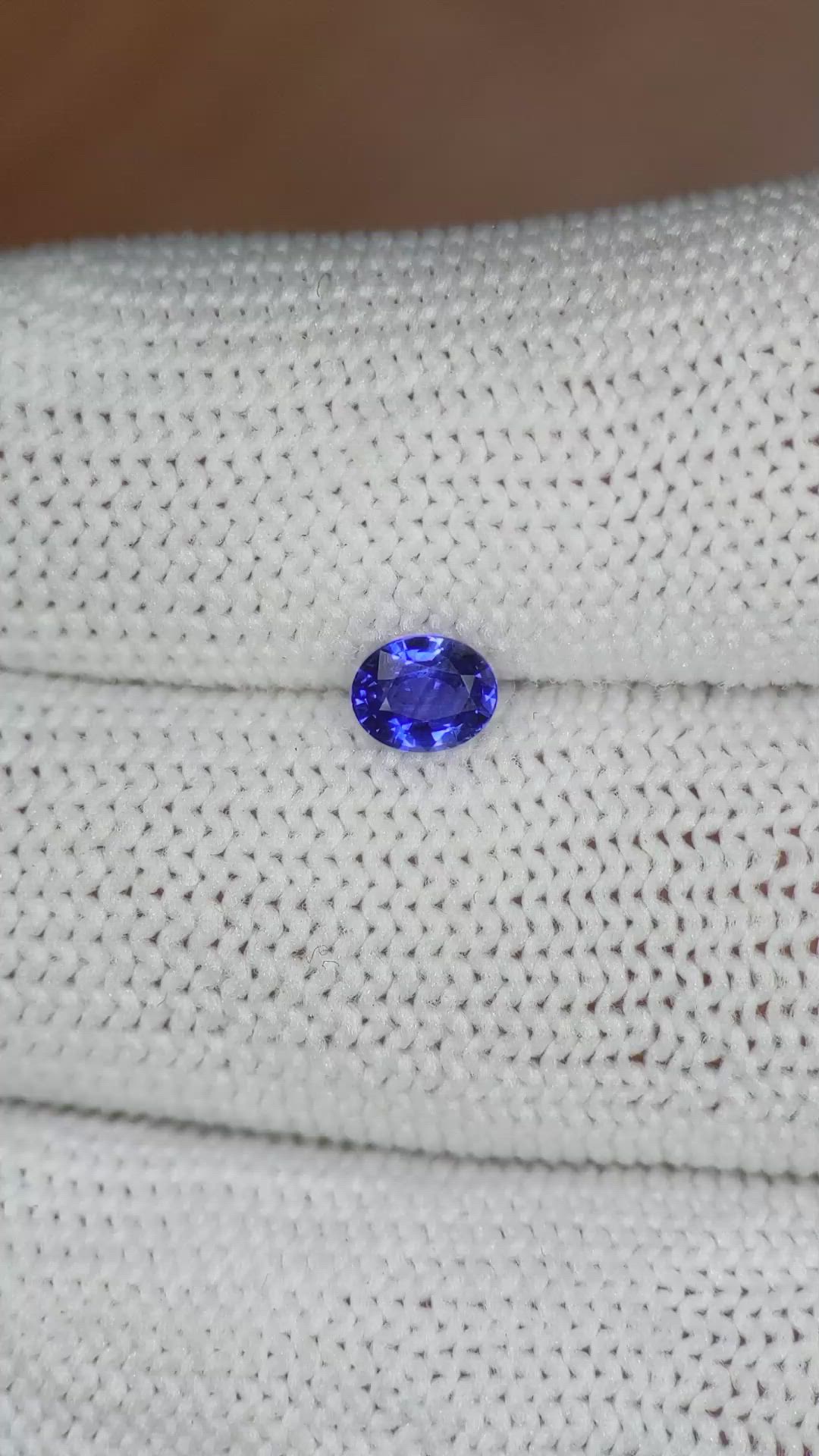 0.55 Ct. Blue Sapphire from Ceylon (Sri Lanka) Size Video