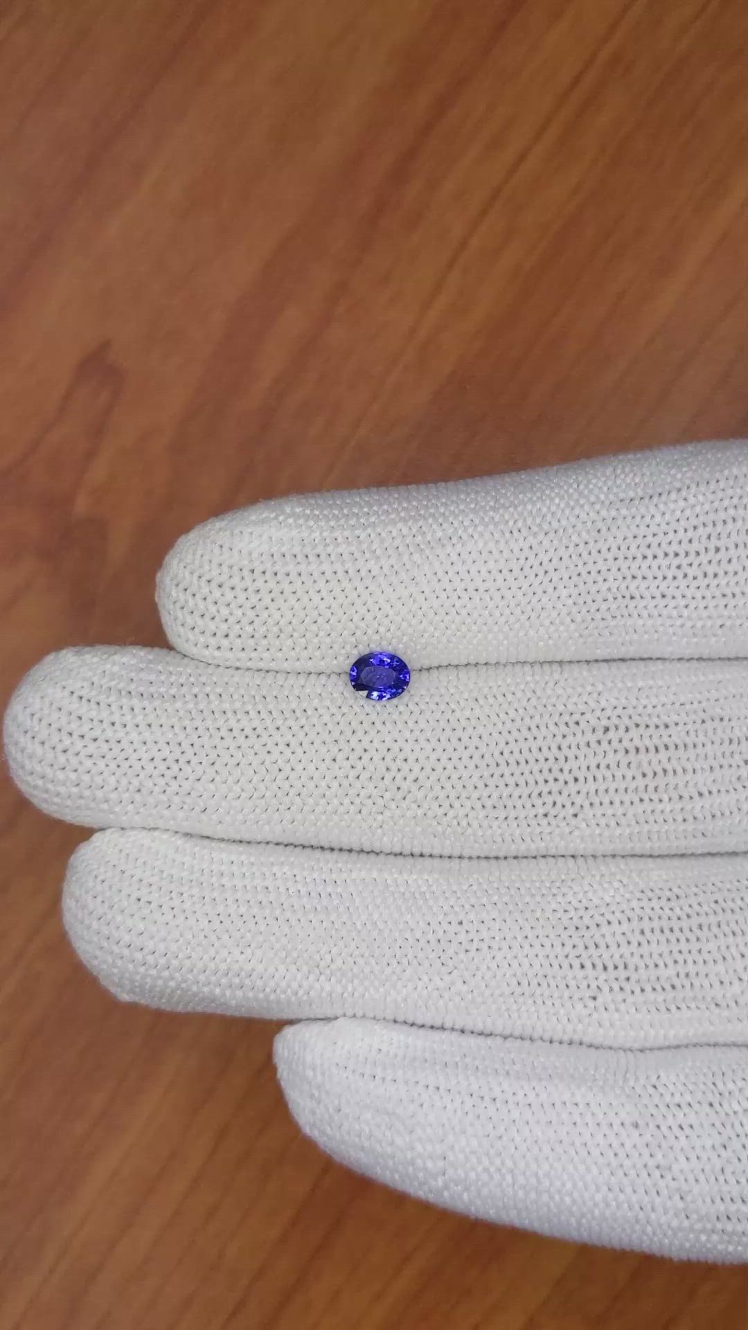 0.55 Ct. Blue Sapphire from Ceylon (Sri Lanka) Size Video