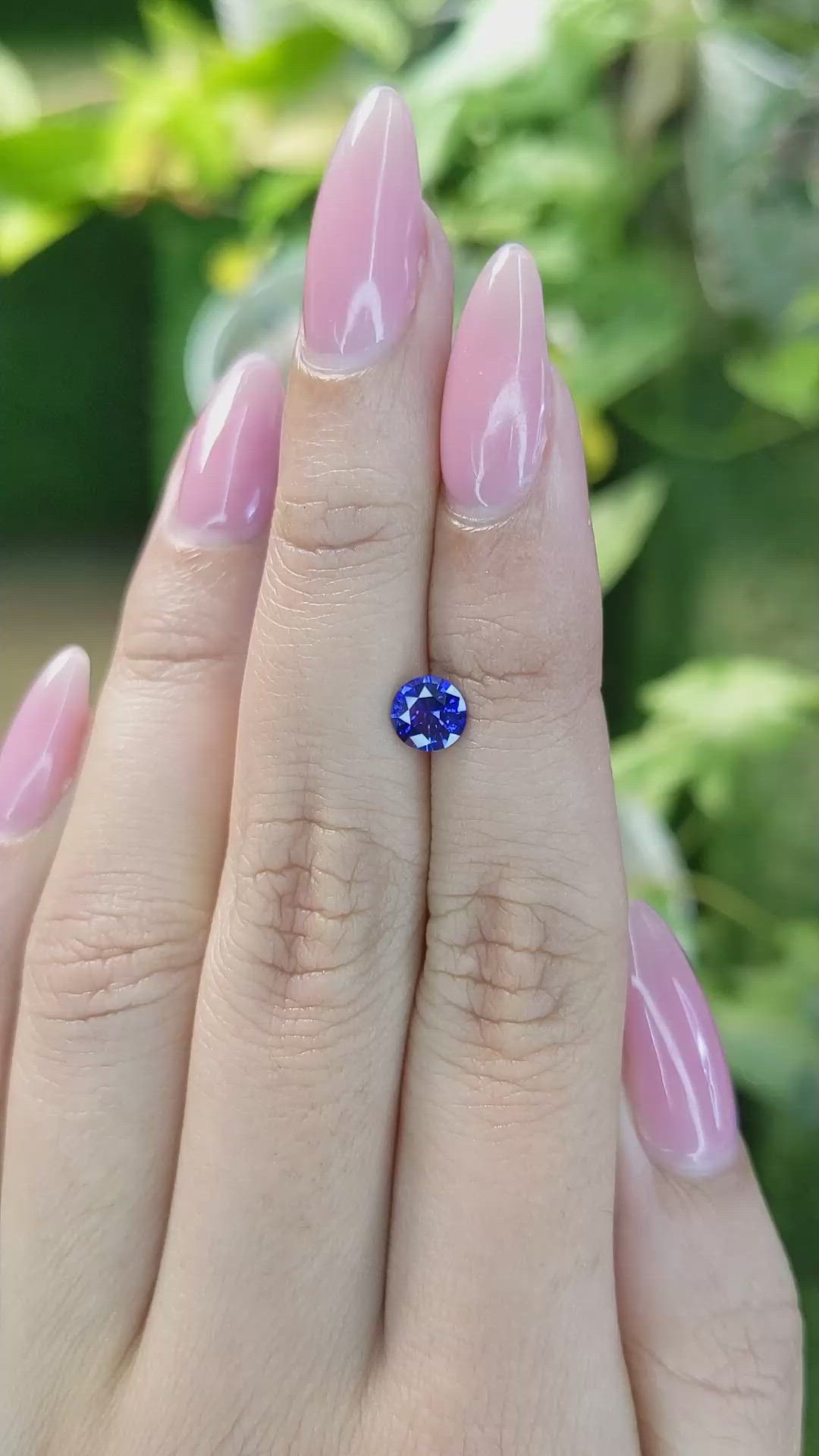 0.77 Ct. Blue Sapphire from Ceylon (Sri Lanka) Size Video