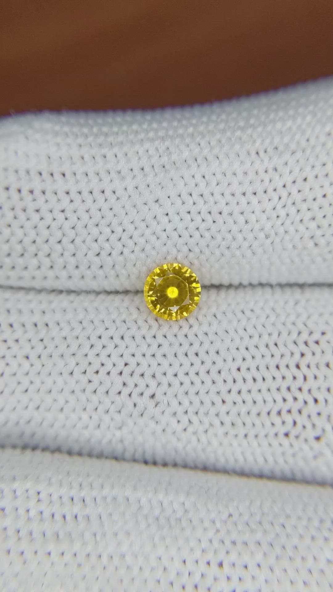 0.56 Ct. Yellow Sapphire from Ceylon (Sri Lanka) Size Video