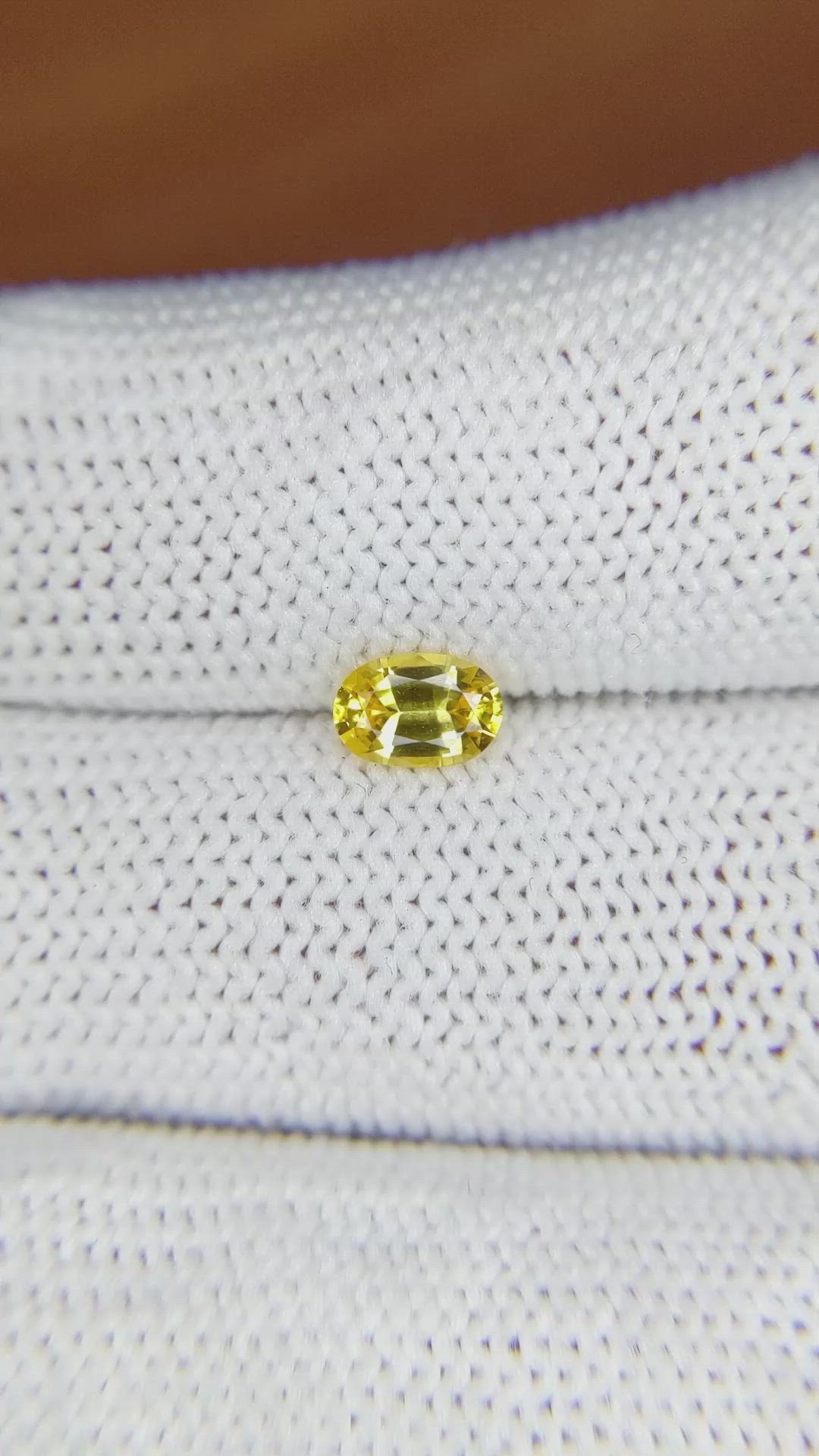 0.59 Ct. Yellow Sapphire from Ceylon (Sri Lanka) Size Video