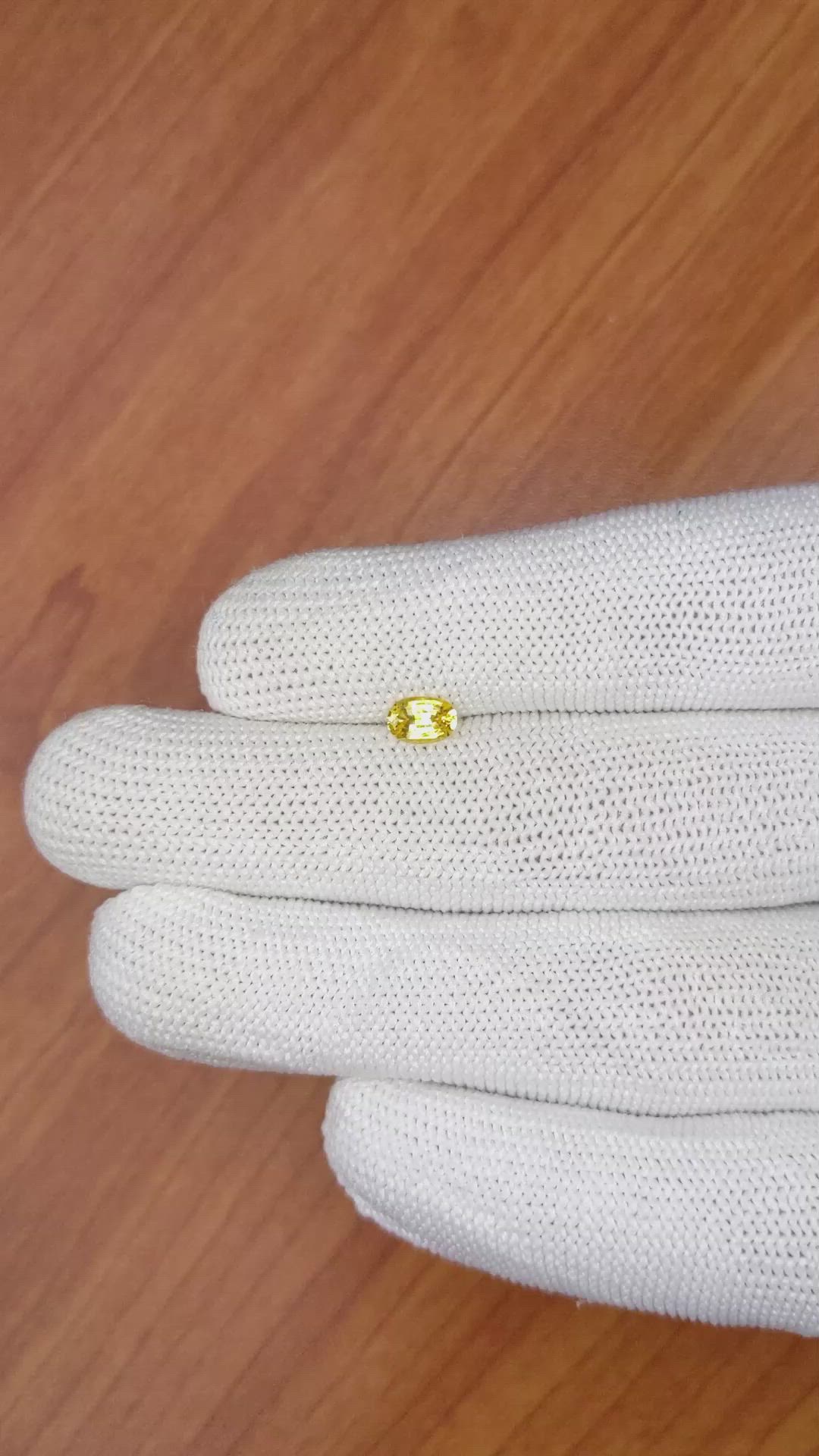 0.59 Ct. Yellow Sapphire from Ceylon (Sri Lanka) Size Video