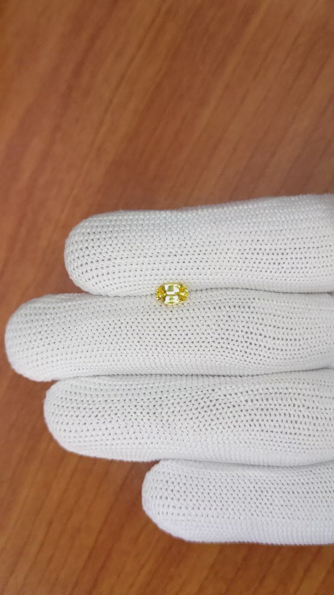 0.57 Ct. Yellow Sapphire from Ceylon (Sri Lanka) Size Video