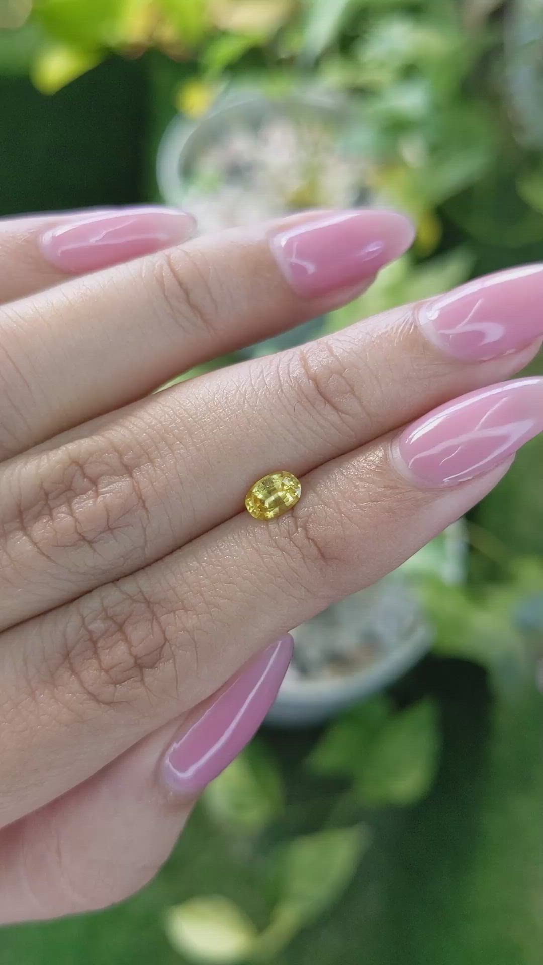 0.58 Ct. Yellow Sapphire from Ceylon (Sri Lanka) Size Video