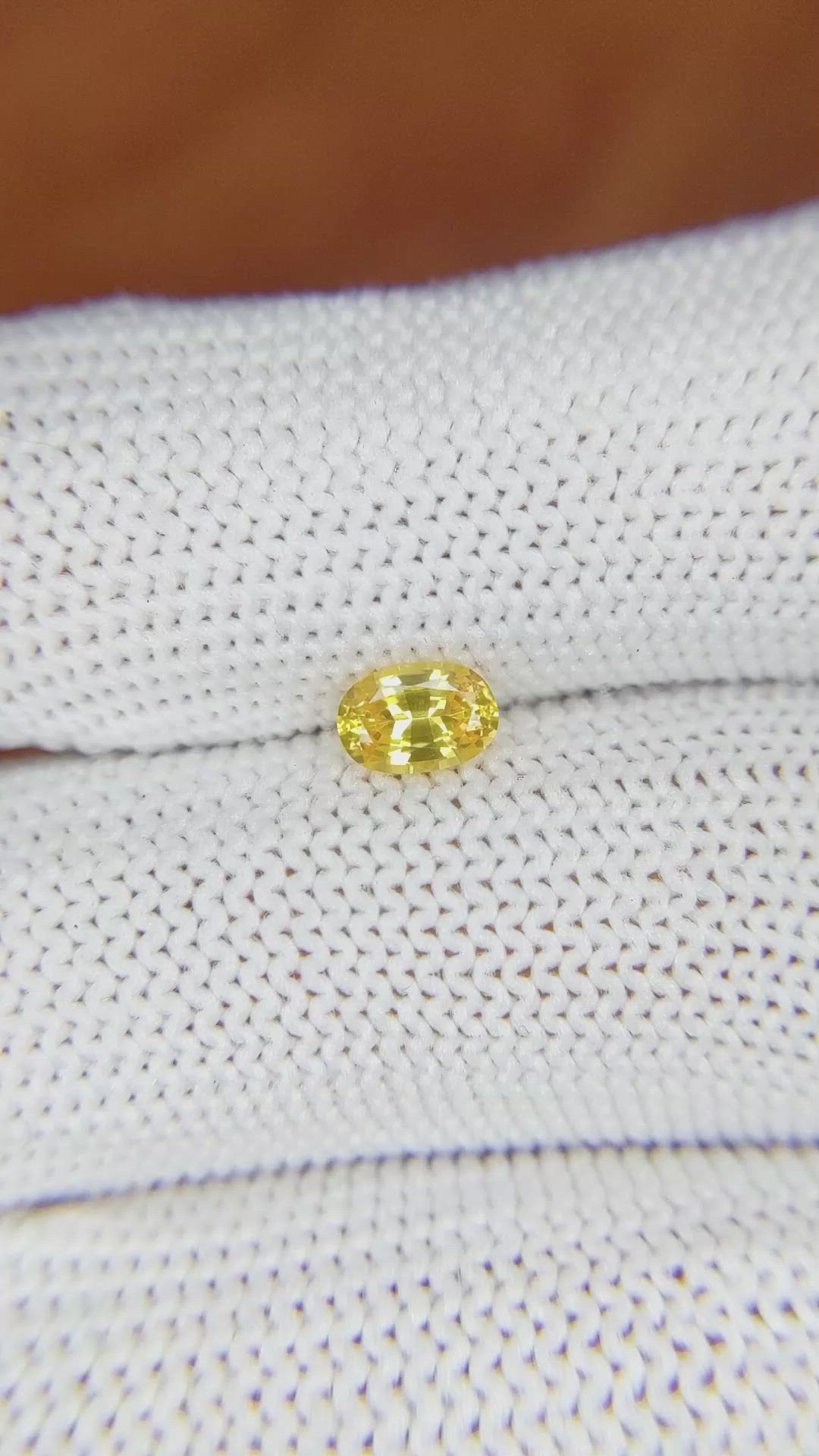 0.58 Ct. Yellow Sapphire from Ceylon (Sri Lanka) Size Video