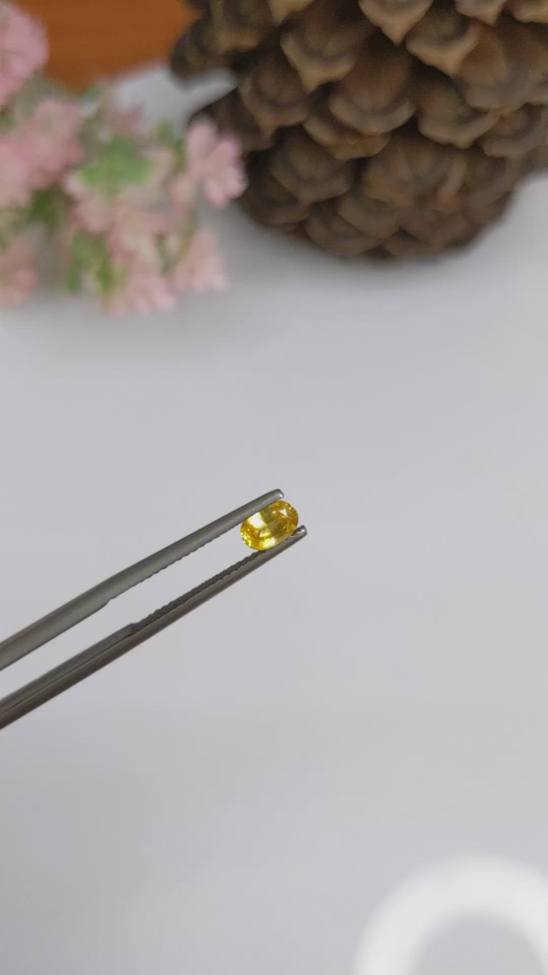 0.58 Ct. Yellow Sapphire from Ceylon (Sri Lanka) Size Video