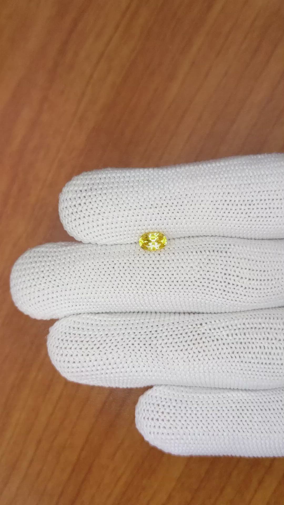 0.58 Ct. Yellow Sapphire from Ceylon (Sri Lanka) Size Video