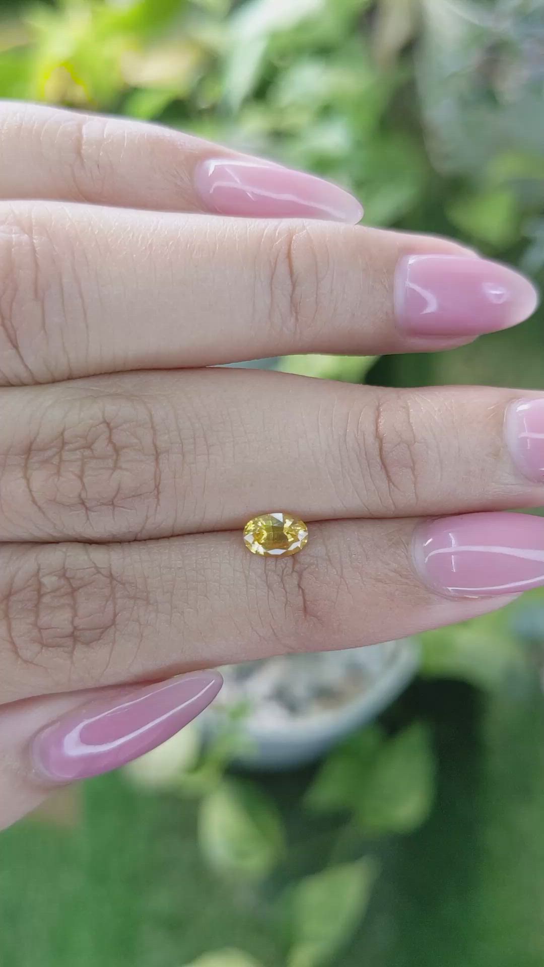 0.58 Ct. Yellow Sapphire from Ceylon (Sri Lanka) Size Video