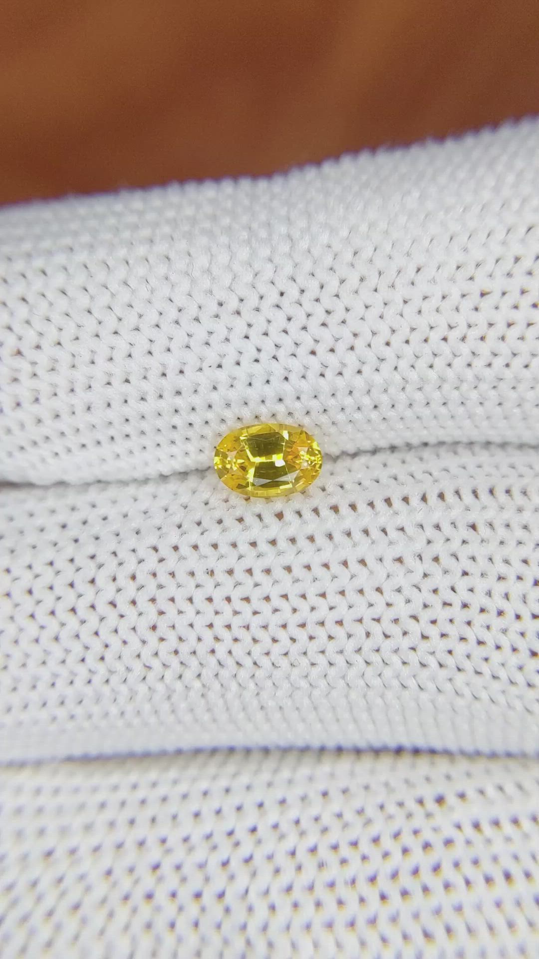 0.58 Ct. Yellow Sapphire from Ceylon (Sri Lanka) Size Video