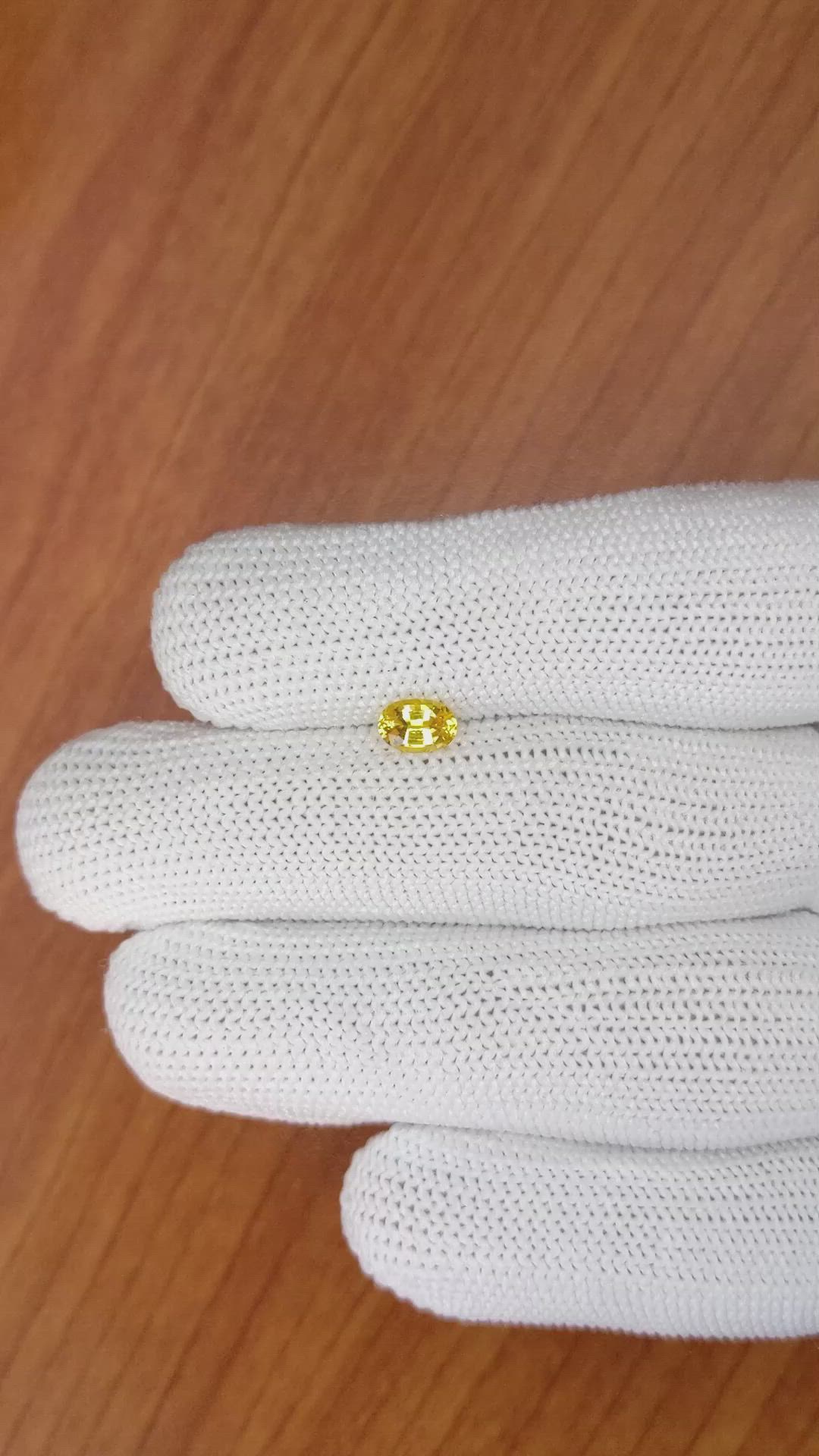 0.58 Ct. Yellow Sapphire from Ceylon (Sri Lanka) Size Video