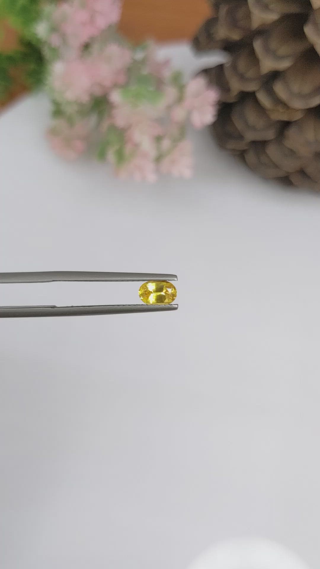 0.58 Ct. Yellow Sapphire from Ceylon (Sri Lanka) Size Video