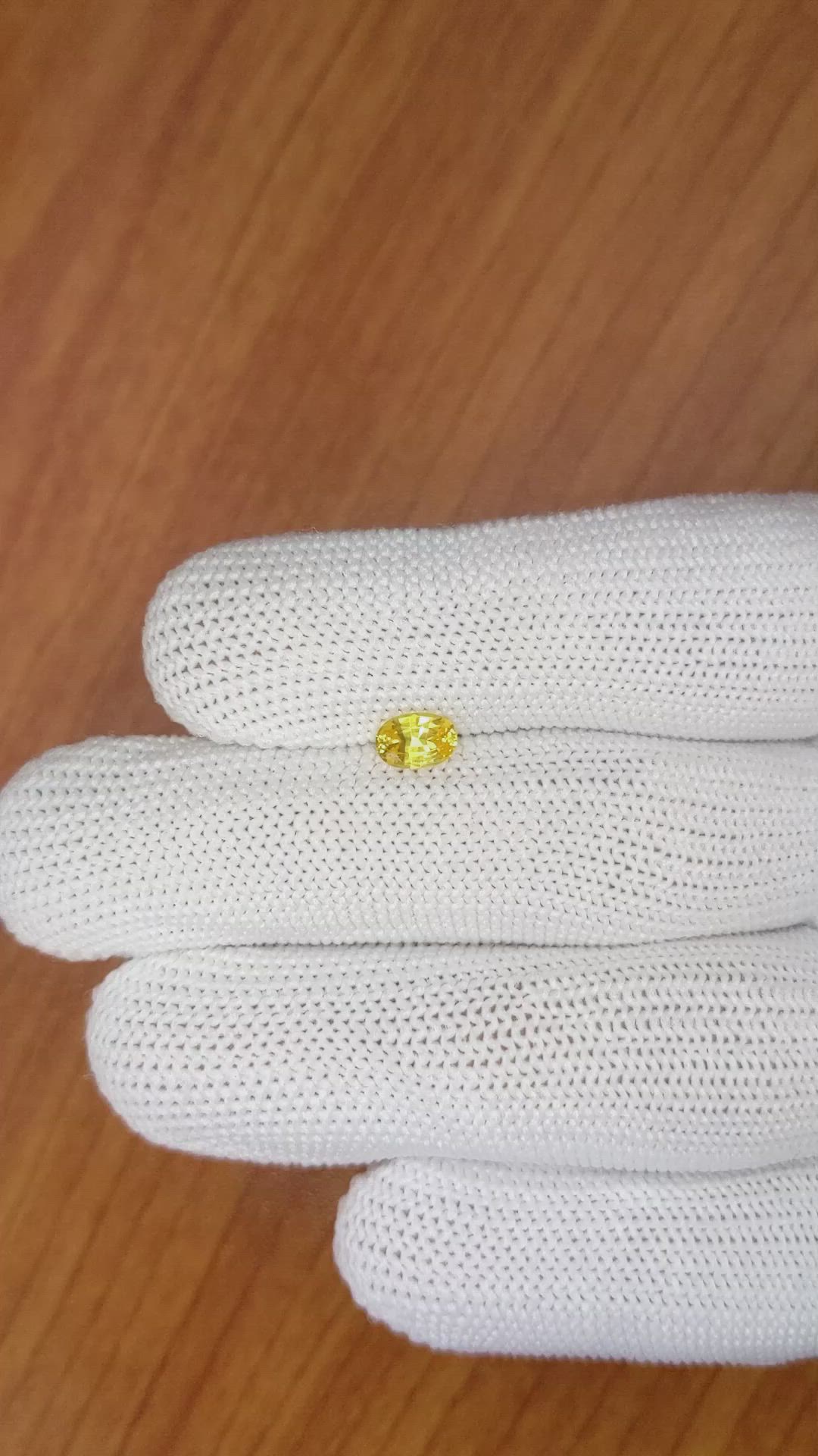 0.54 Ct. Yellow Sapphire from Ceylon (Sri Lanka) Size Video