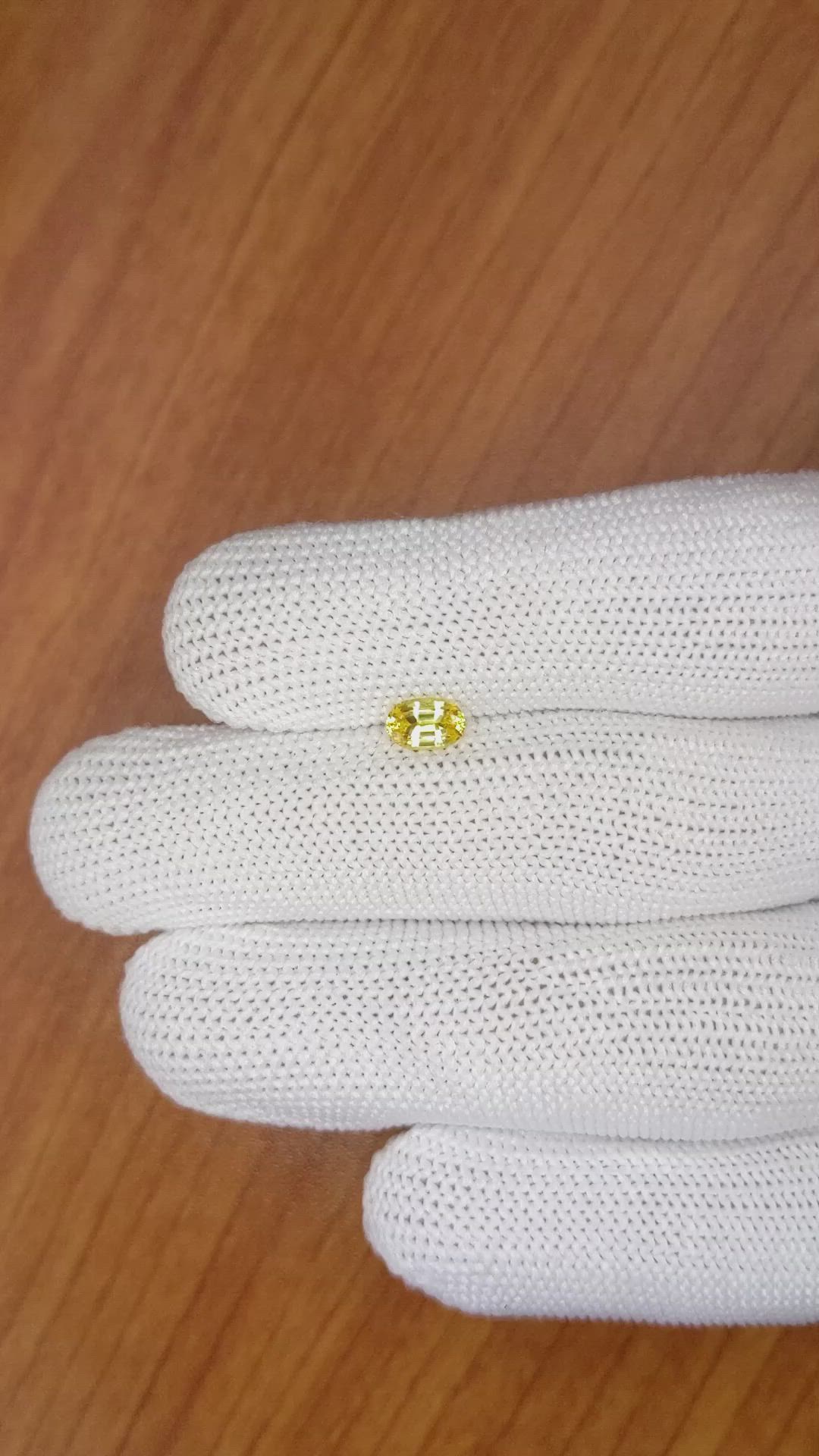 0.57 Ct. Yellow Sapphire from Ceylon (Sri Lanka) Size Video