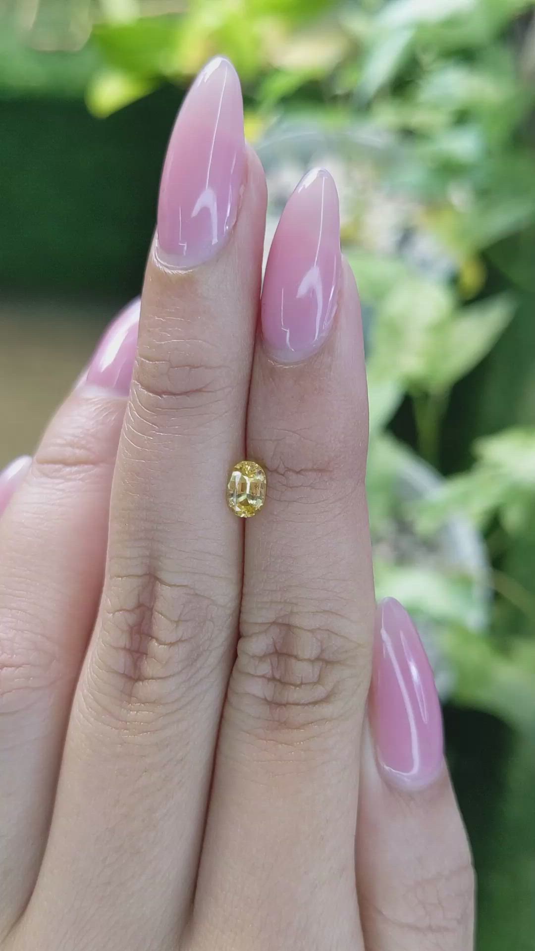 0.57 Ct. Yellow Sapphire from Ceylon (Sri Lanka) Size Video