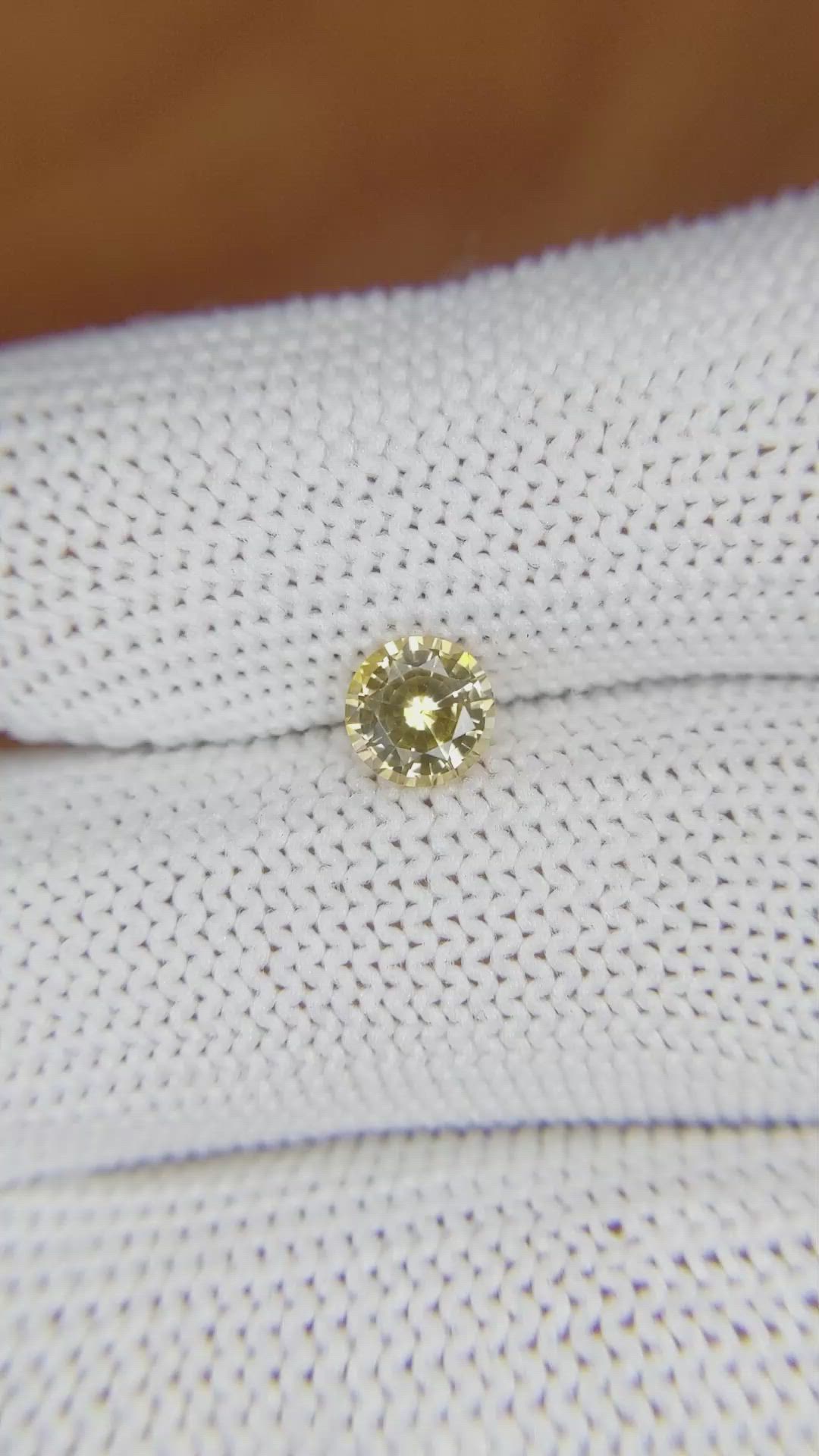 0.79 Ct. Yellow Sapphire from Ceylon (Sri Lanka) Size Video
