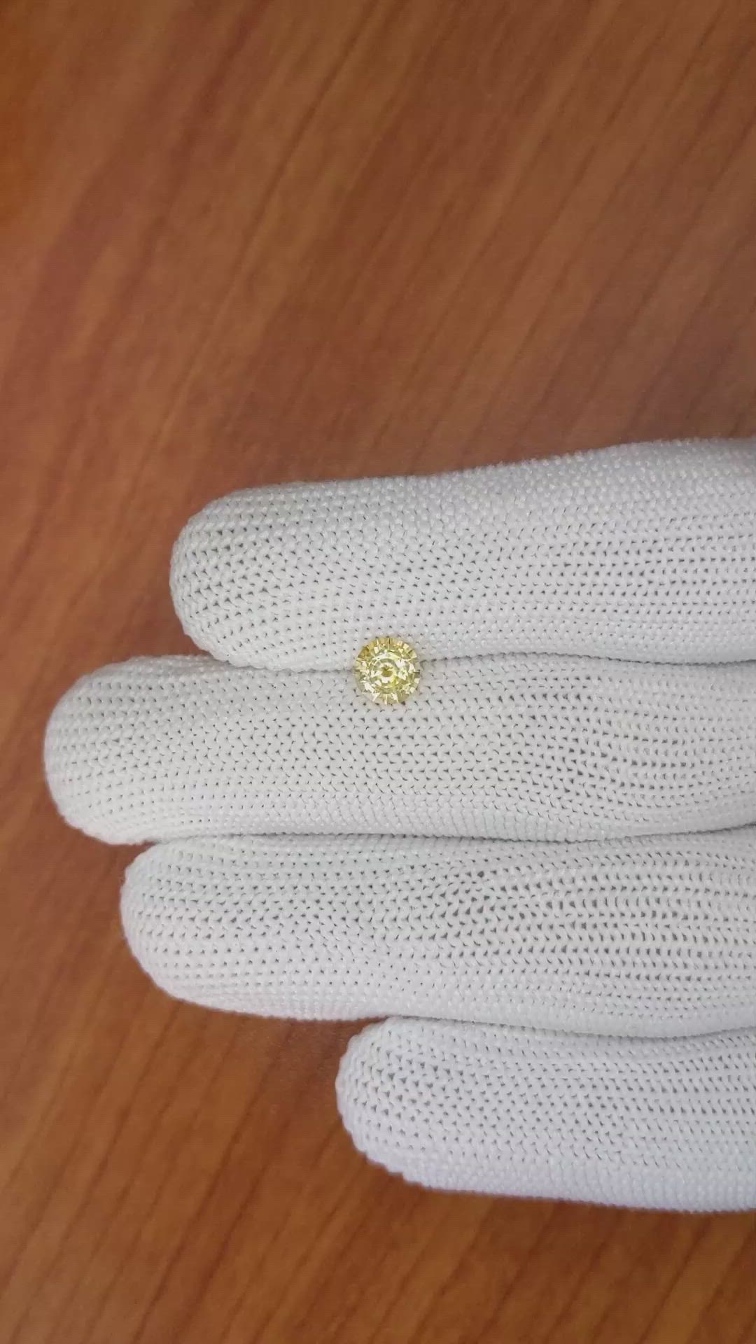 0.79 Ct. Yellow Sapphire from Ceylon (Sri Lanka) Size Video