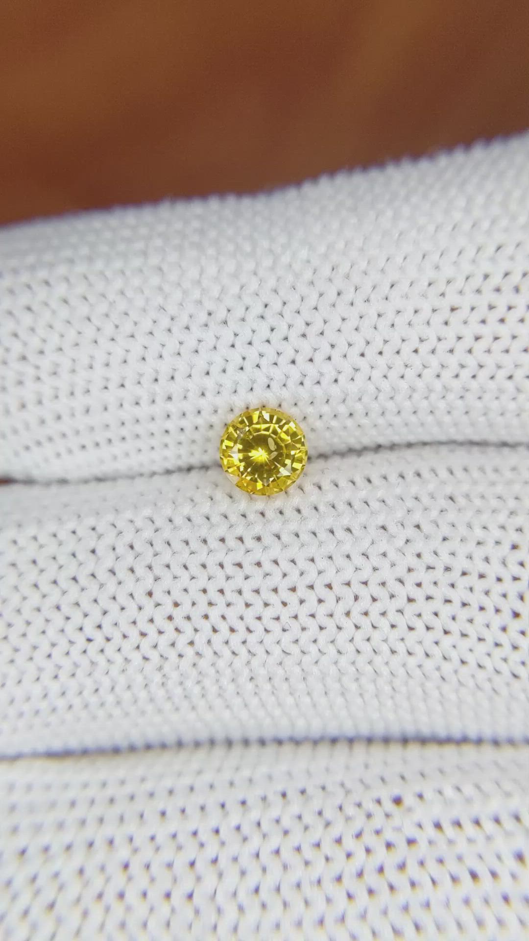 0.65 Ct. Yellow Sapphire from Ceylon (Sri Lanka) Size Video