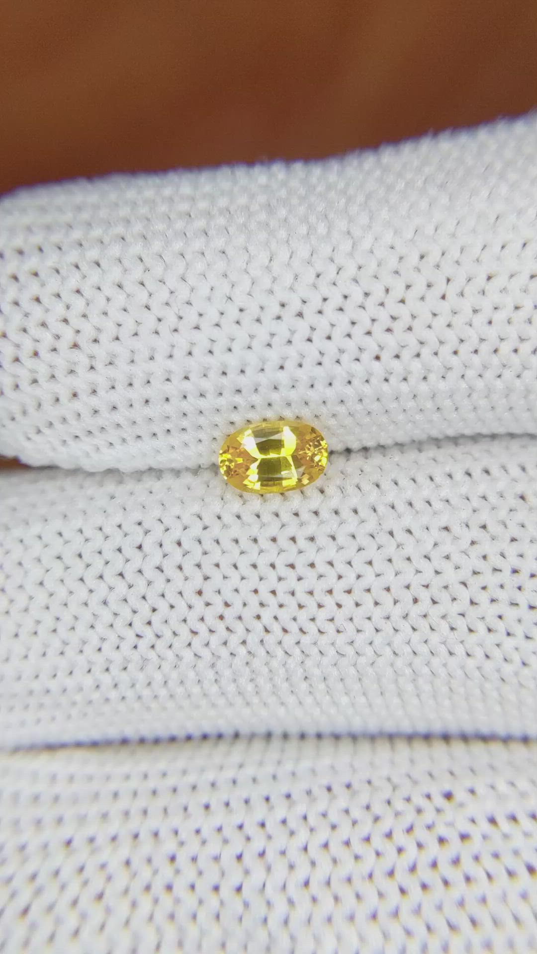 0.54 Ct. Yellow Sapphire from Ceylon (Sri Lanka) Size Video