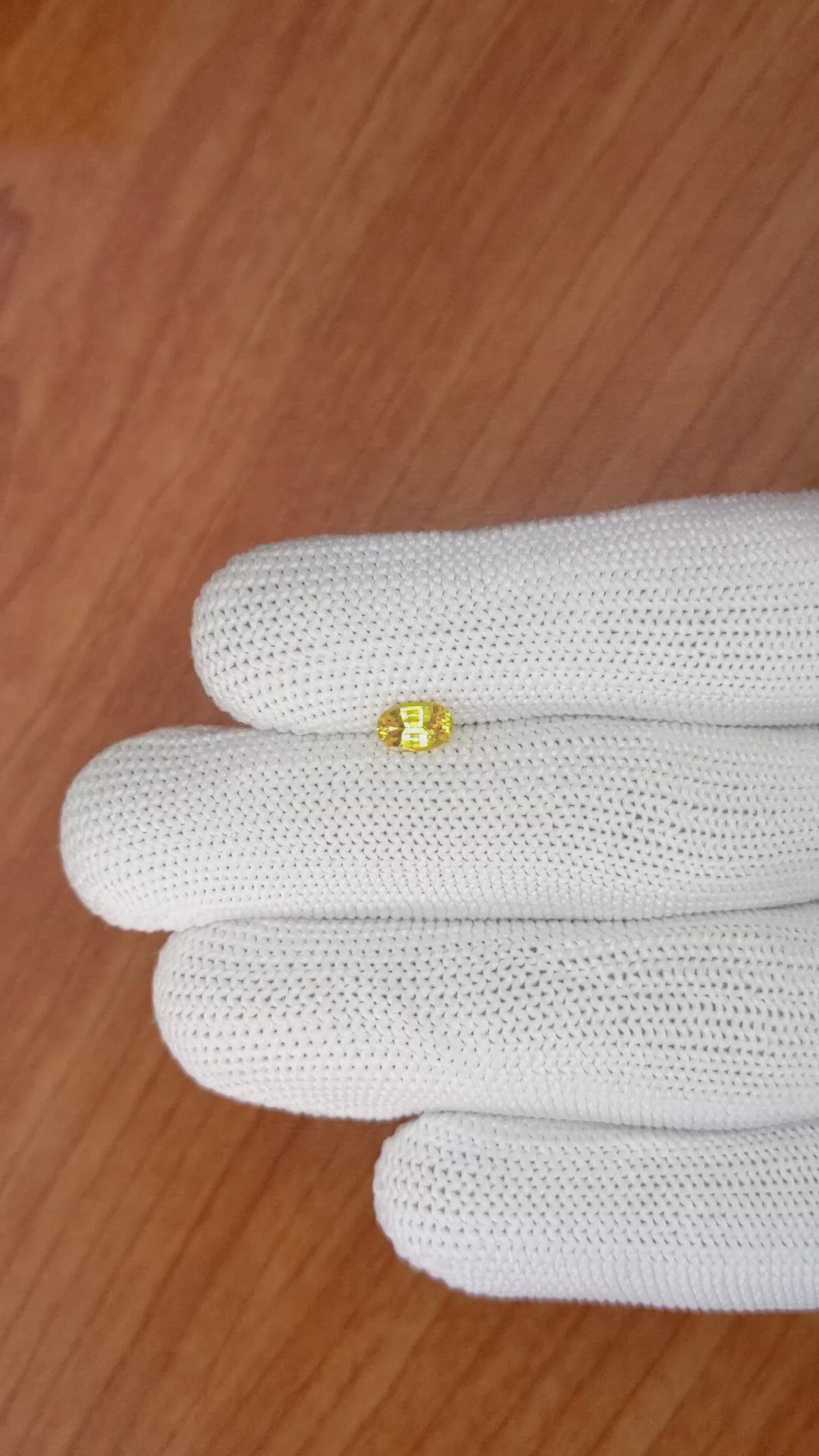 0.54 Ct. Yellow Sapphire from Ceylon (Sri Lanka) Size Video
