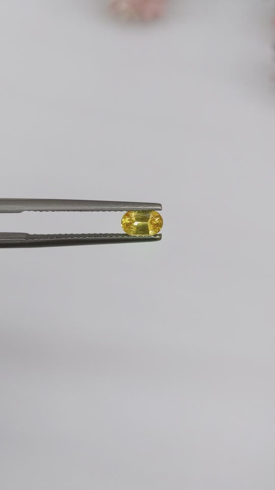 0.63 Ct. Yellow Sapphire from Ceylon (Sri Lanka) Size Video