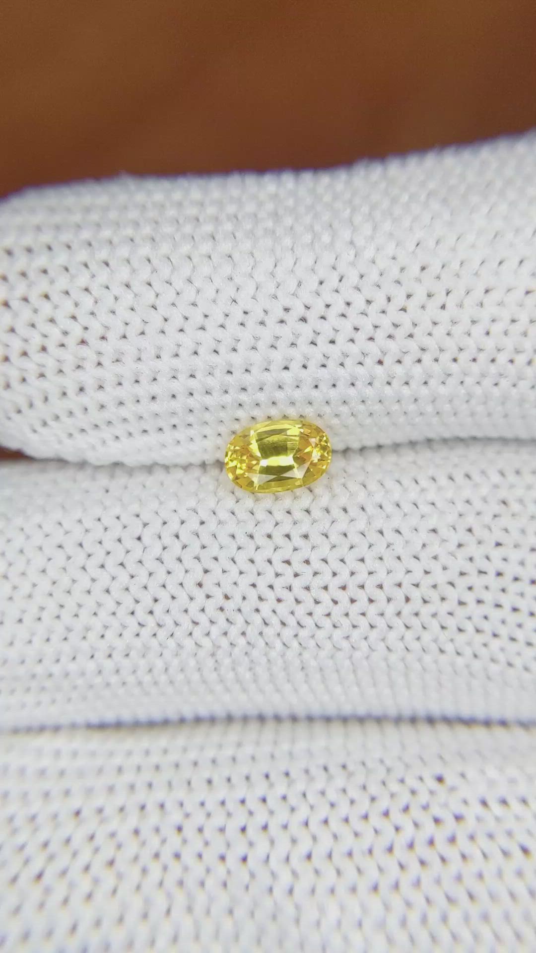 0.63 Ct. Yellow Sapphire from Ceylon (Sri Lanka) Size Video