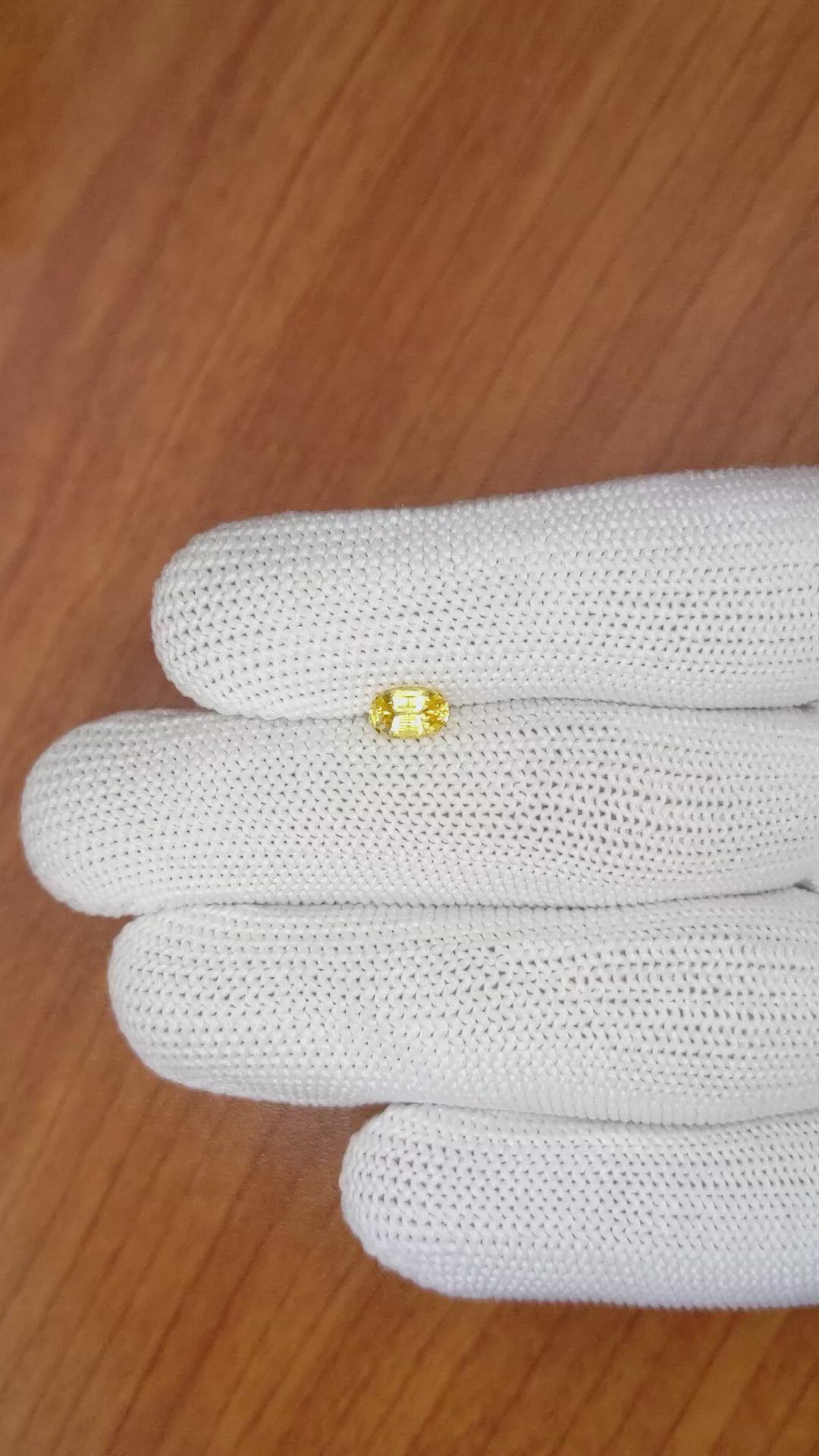 0.63 Ct. Yellow Sapphire from Ceylon (Sri Lanka) Size Video