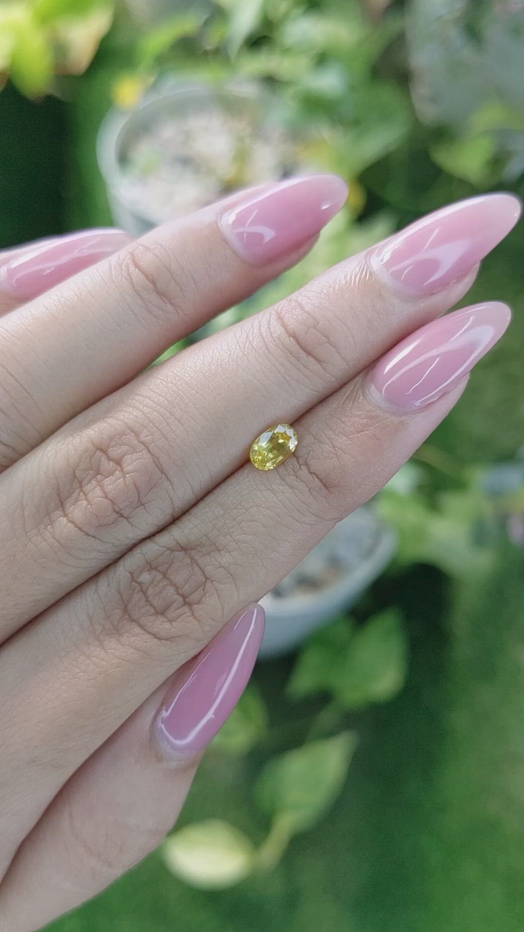 0.63 Ct. Yellow Sapphire from Ceylon (Sri Lanka) Size Video