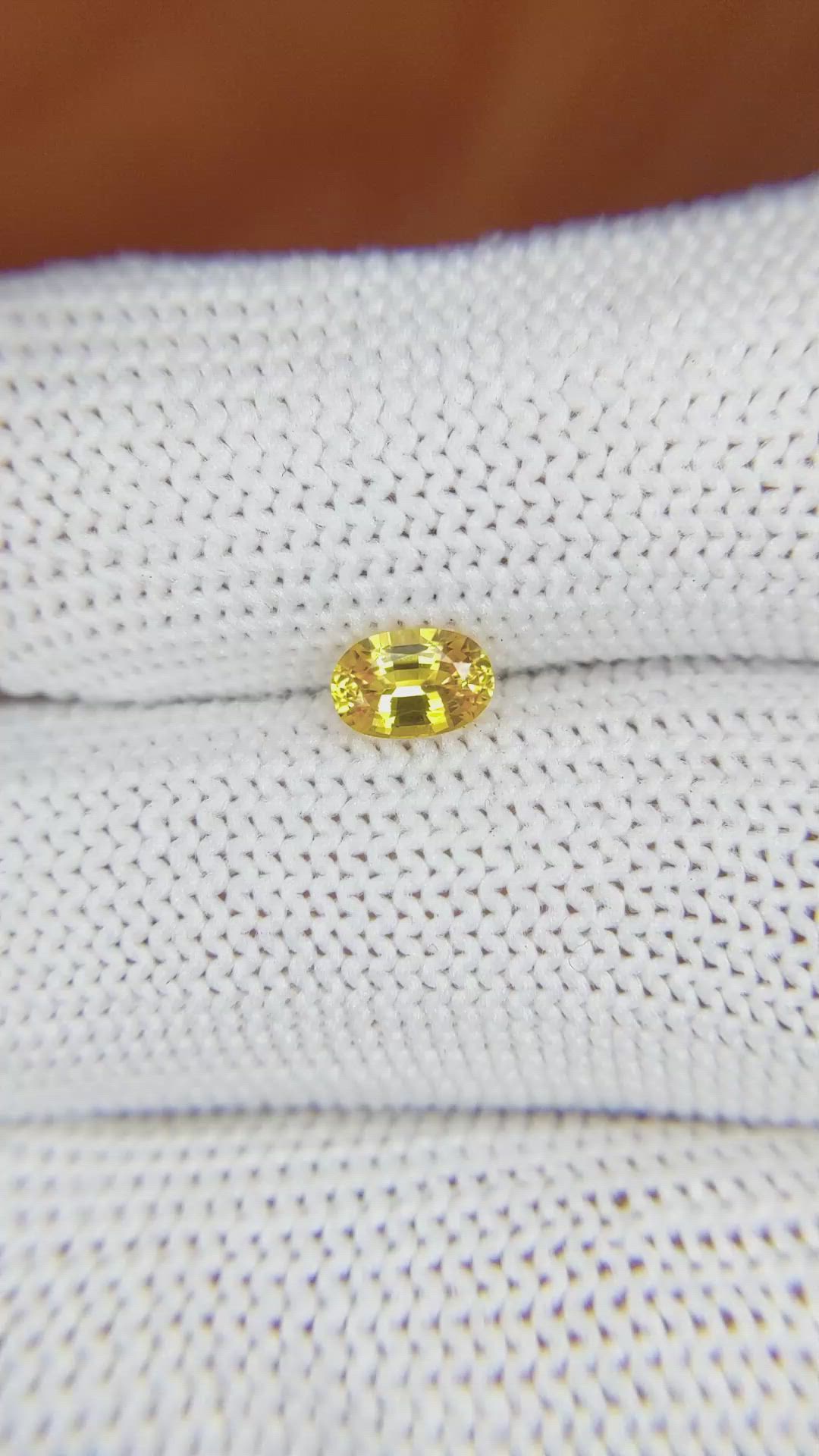 0.56 Ct. Yellow Sapphire from Ceylon (Sri Lanka) Size Video