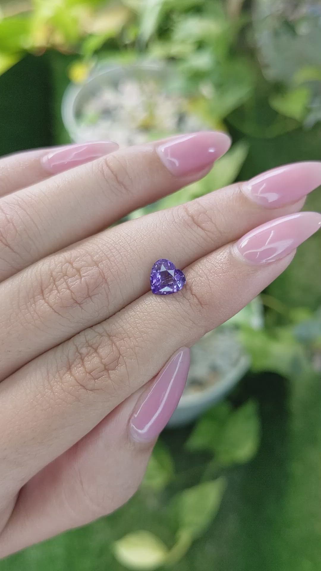 1.64 Ct. Purple Sapphire from Ceylon (Sri Lanka) Size Video