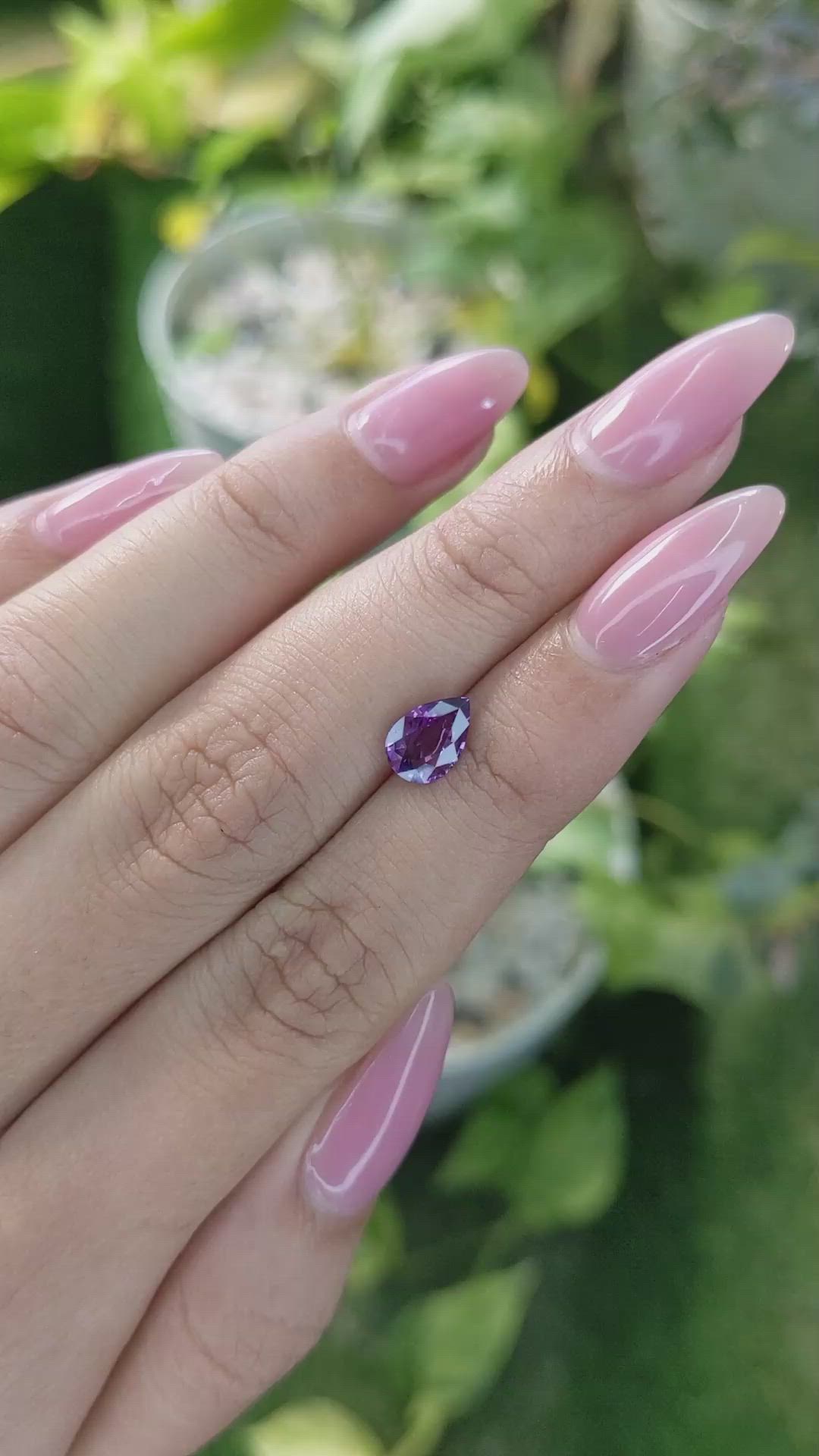 1.24 Ct. Color Change Sapphire from Ceylon (Sri Lanka) Size Video