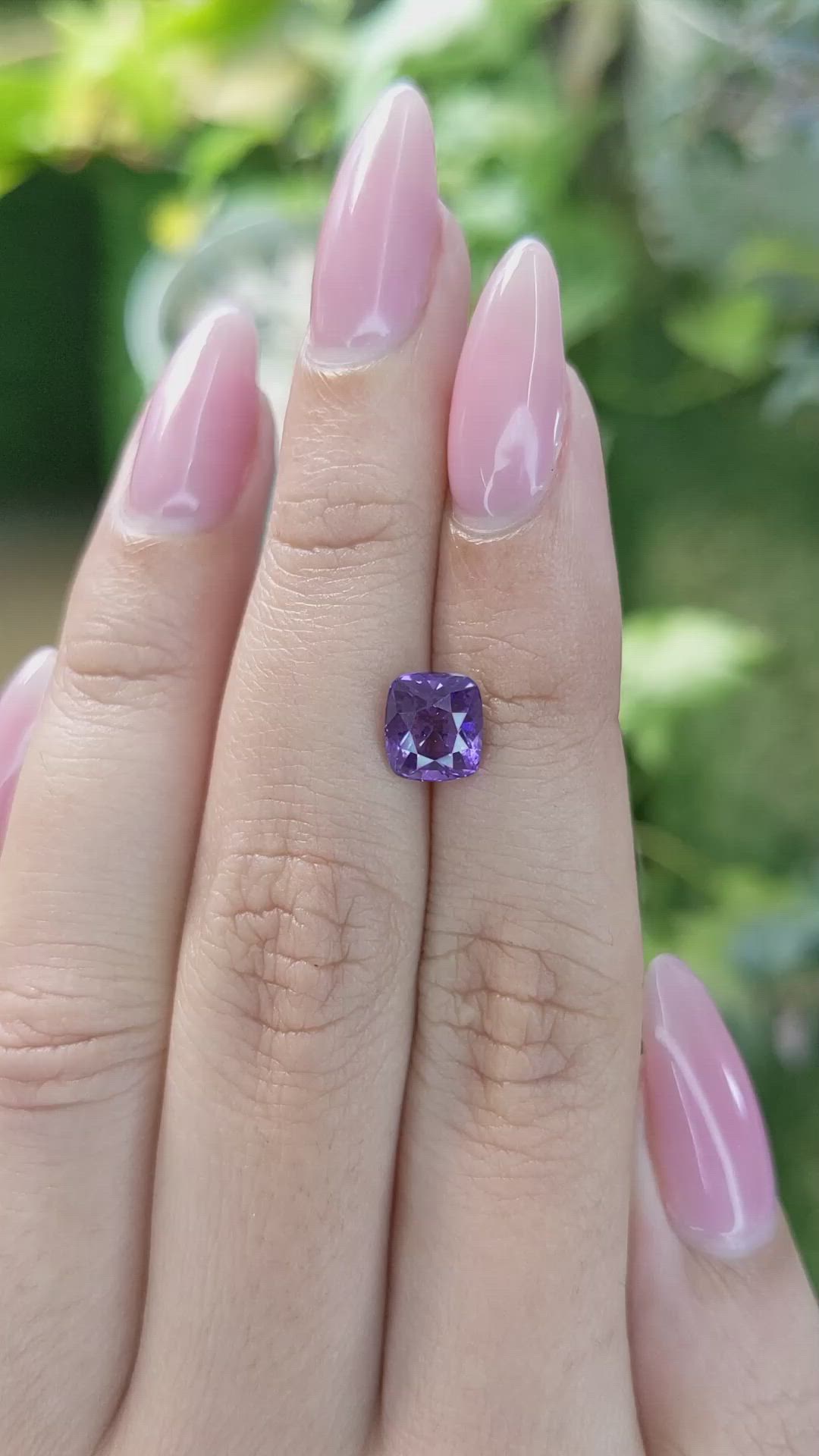 2.49 Ct. Bluish Purple Sapphire from Ceylon (Sri Lanka) Size Video