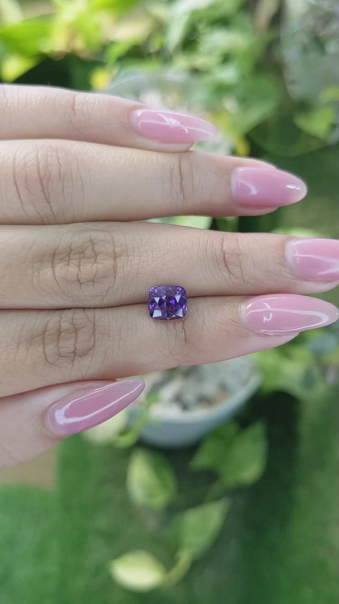 2.49 Ct. Bluish Purple Sapphire from Ceylon (Sri Lanka) Size Video