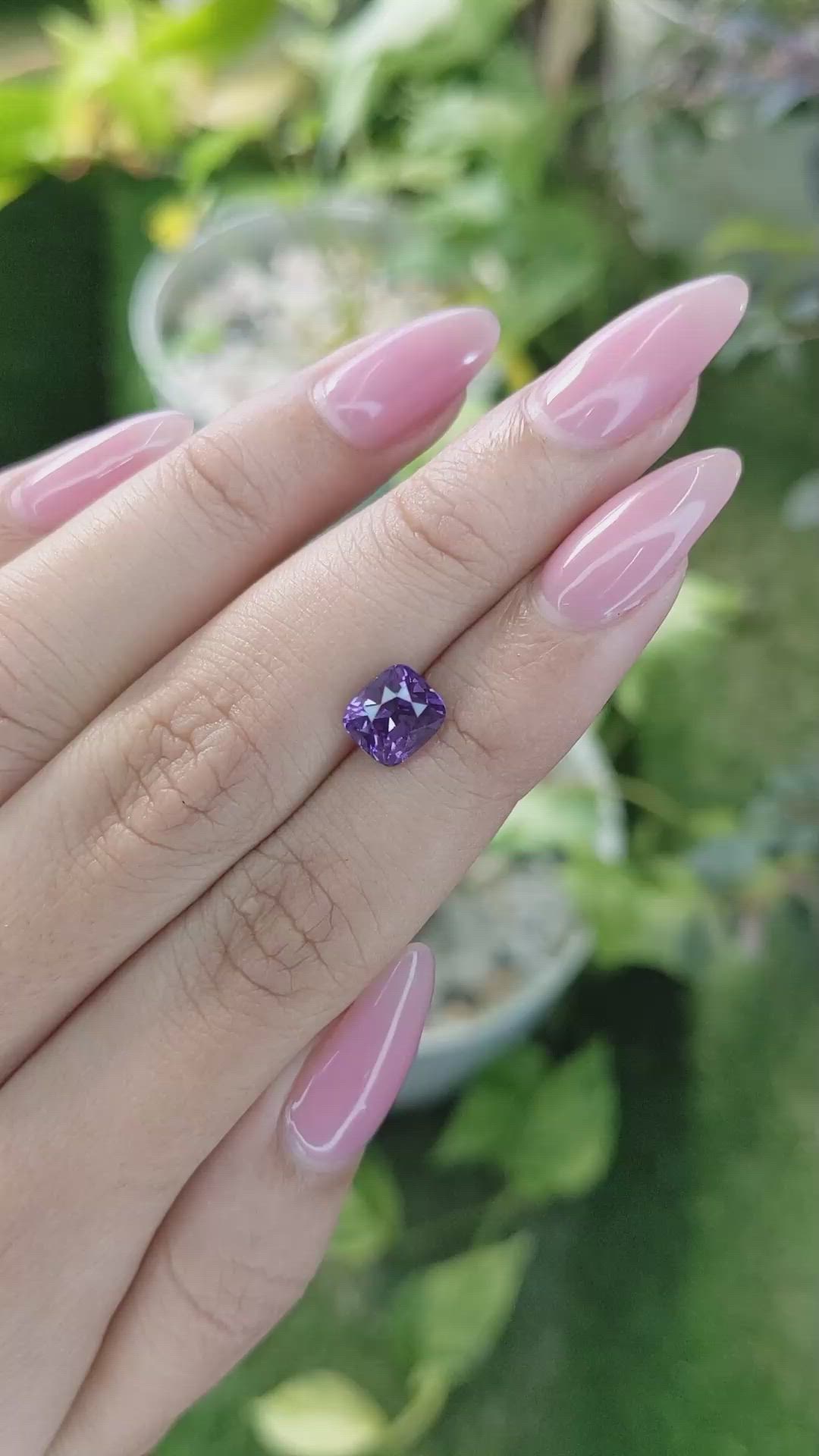 2.49 Ct. Bluish Purple Sapphire from Ceylon (Sri Lanka) Size Video