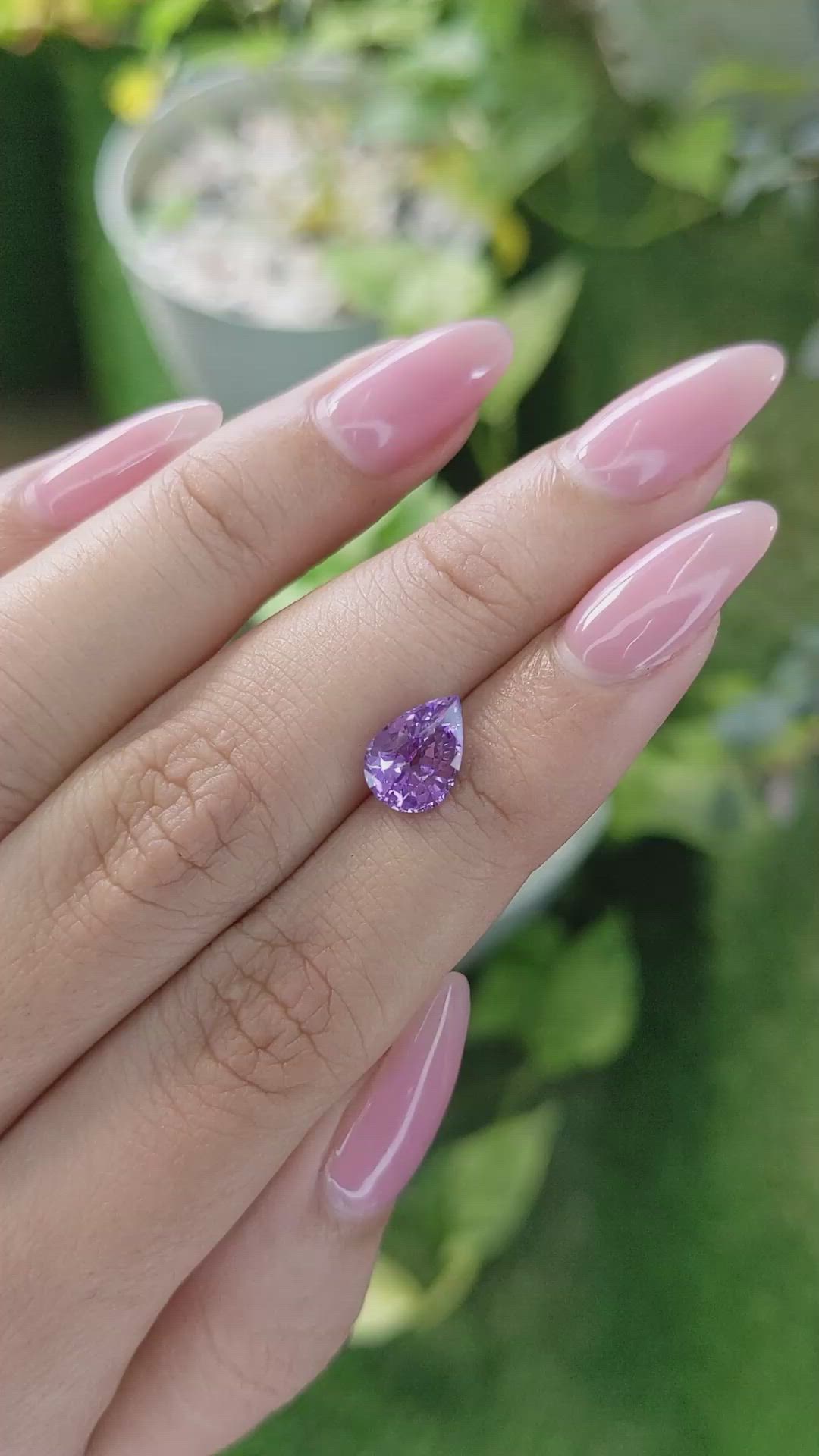 2.34 Ct. Purple Sapphire from Ceylon (Sri Lanka) Size Video