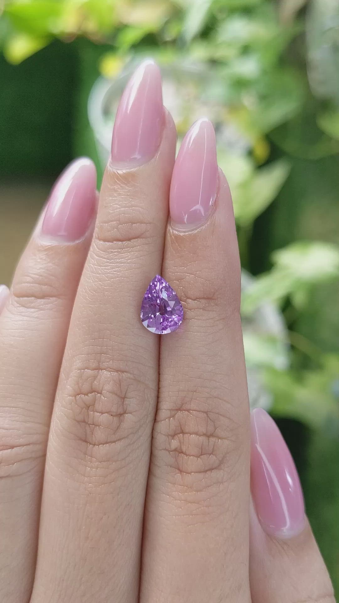2.34 Ct. Purple Sapphire from Ceylon (Sri Lanka) Size Video