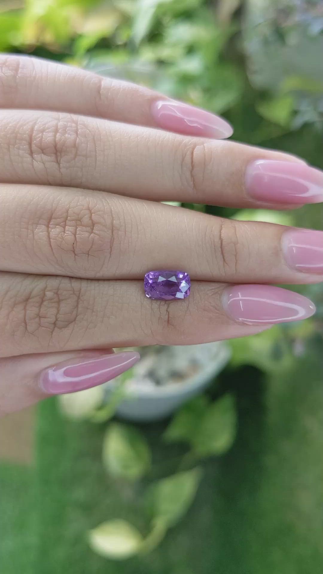 2.45 Ct. Purple Sapphire from Ceylon (Sri Lanka) Size Video