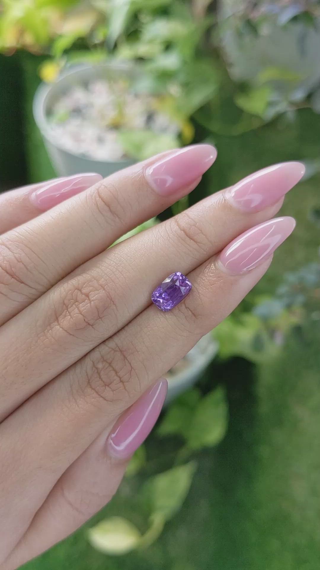 2.45 Ct. Purple Sapphire from Ceylon (Sri Lanka) Size Video