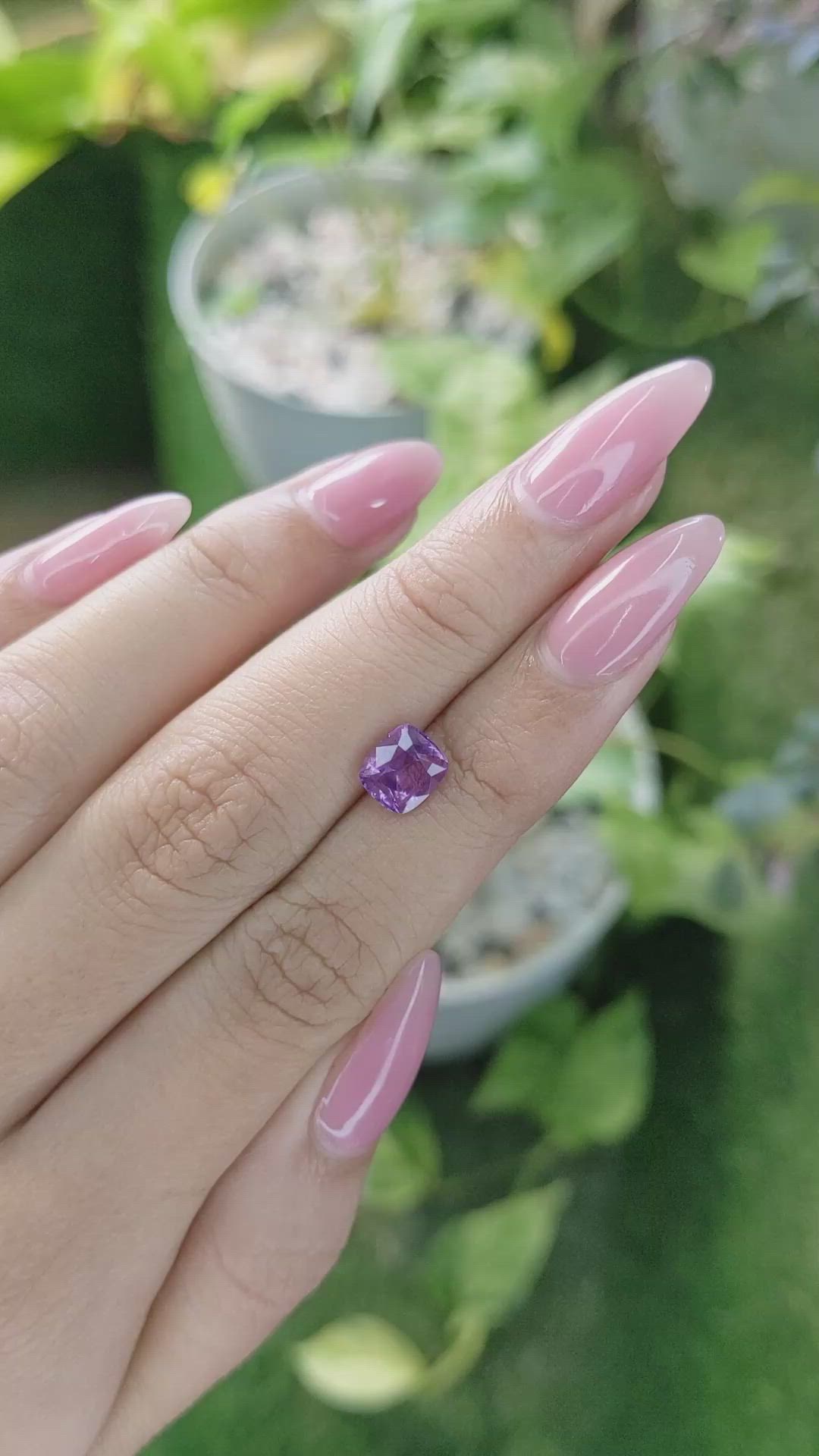 1.73 Ct. Purple Sapphire from Ceylon (Sri Lanka) Size Video