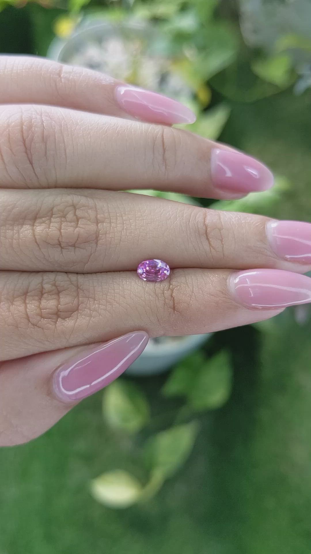 0.67 Ct. Purplish Pink Sapphire from Ceylon (Sri Lanka) Size Video