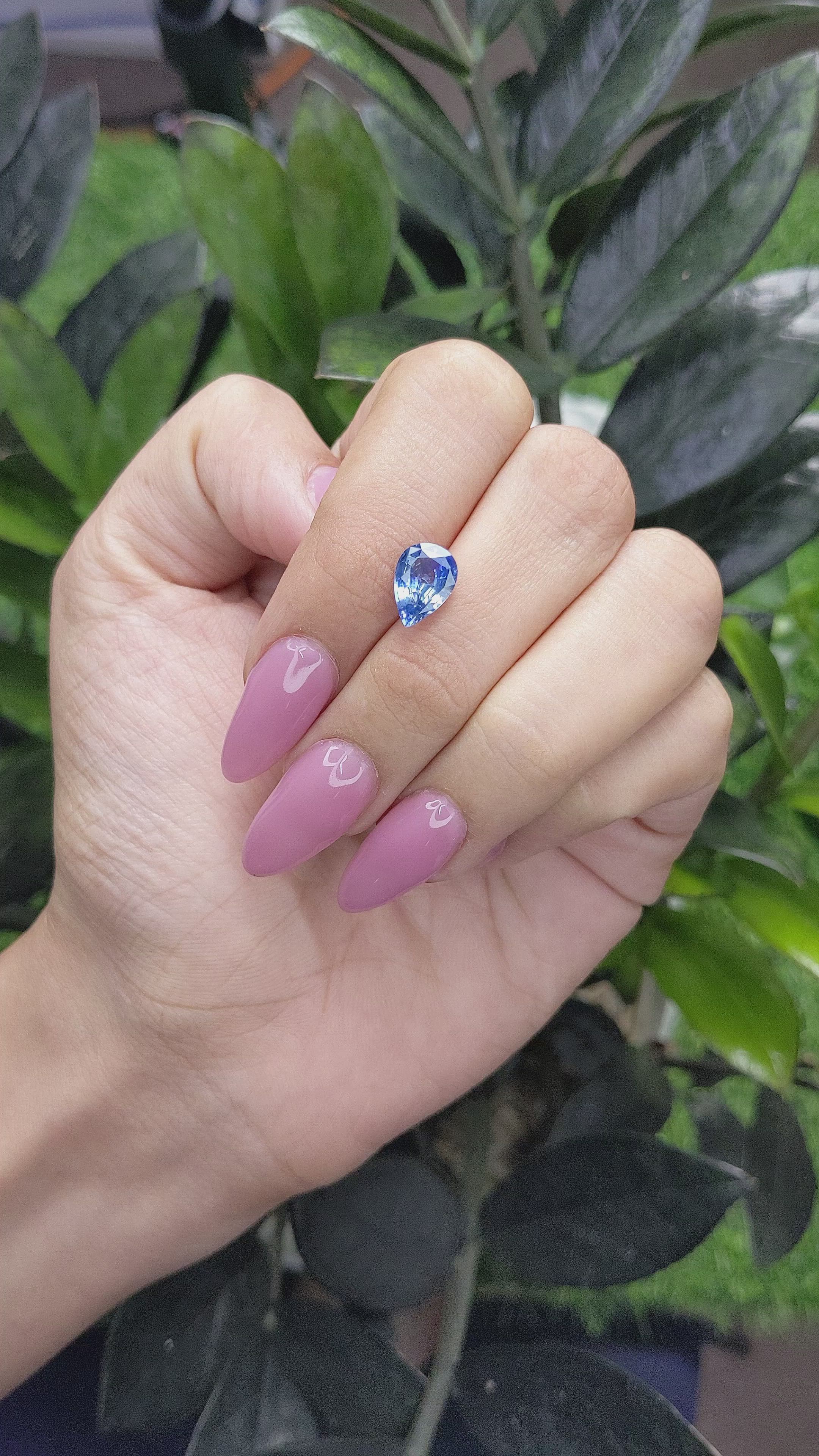 2.17 Ct. Blue Sapphire from Ceylon (Sri Lanka) Size Video