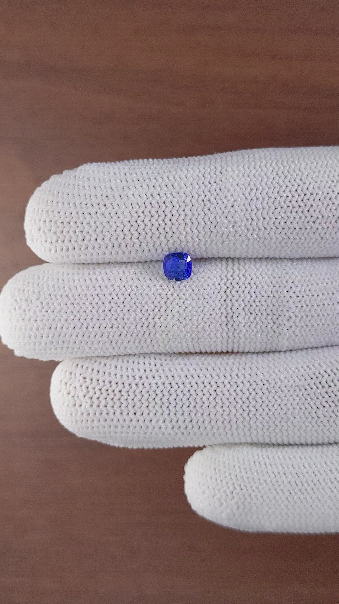 0.62 Ct. Blue Sapphire from Ceylon (Sri Lanka) Size Video