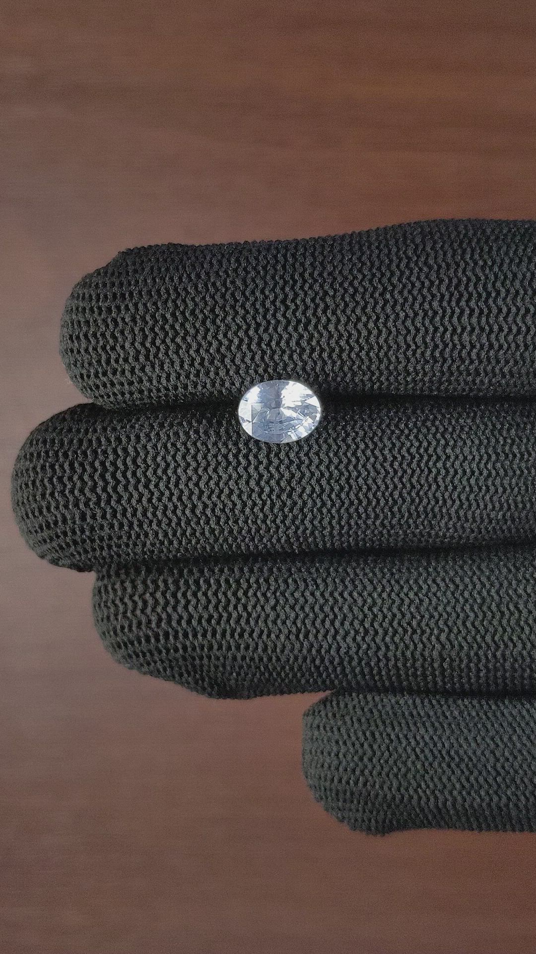 2.52 Ct. White Sapphire from Ceylon (Sri Lanka) Size Video