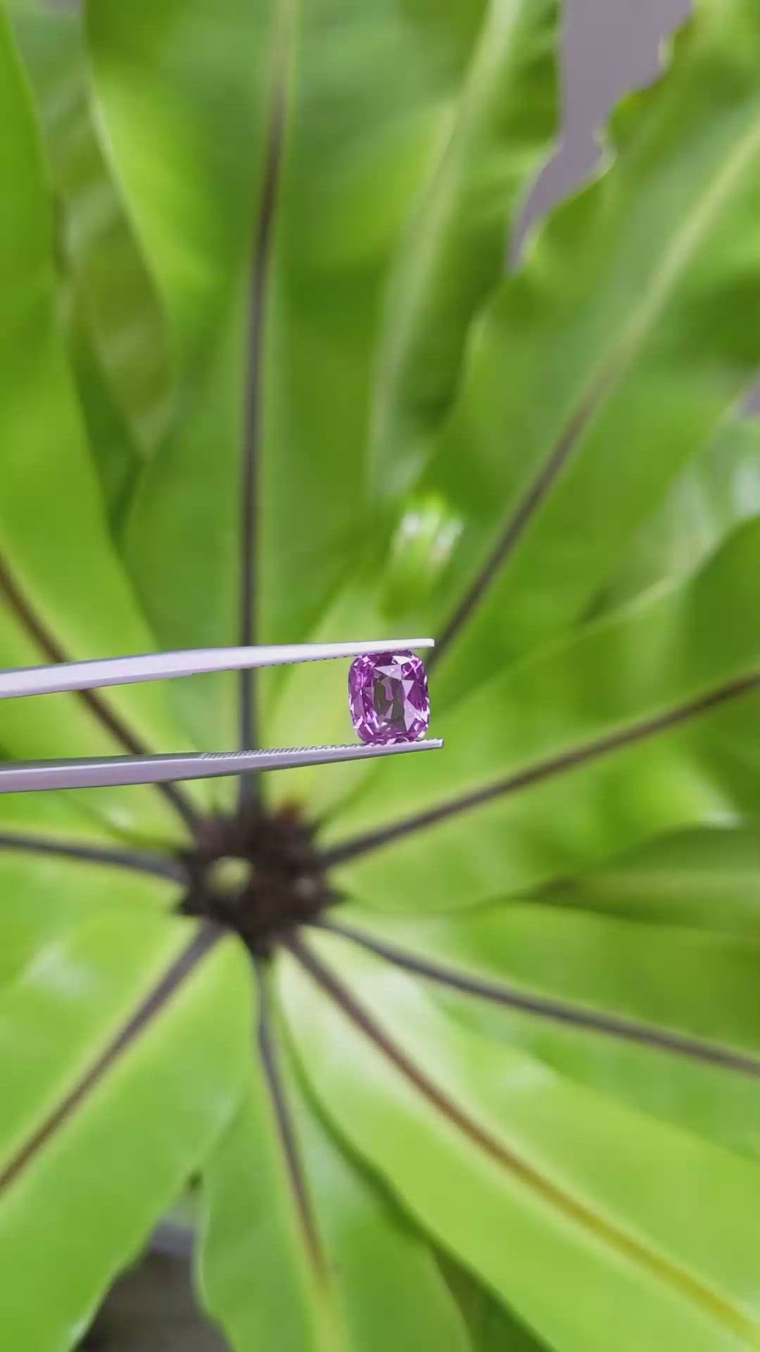 2.04 Ct. Pinkish Purple Sapphire from Ceylon (Sri Lanka) Size Video