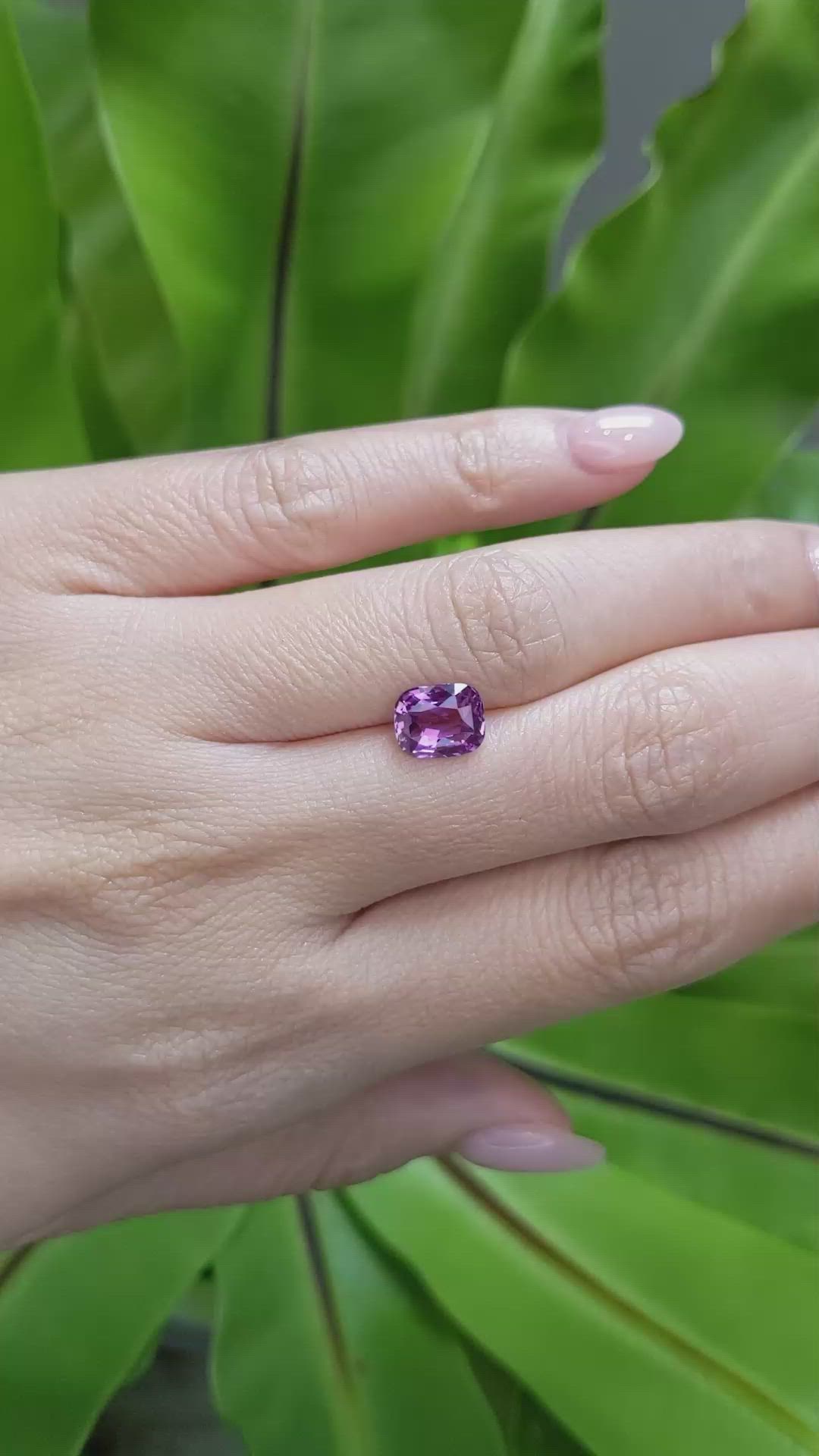 2.04 Ct. Pinkish Purple Sapphire from Ceylon (Sri Lanka) Size Video