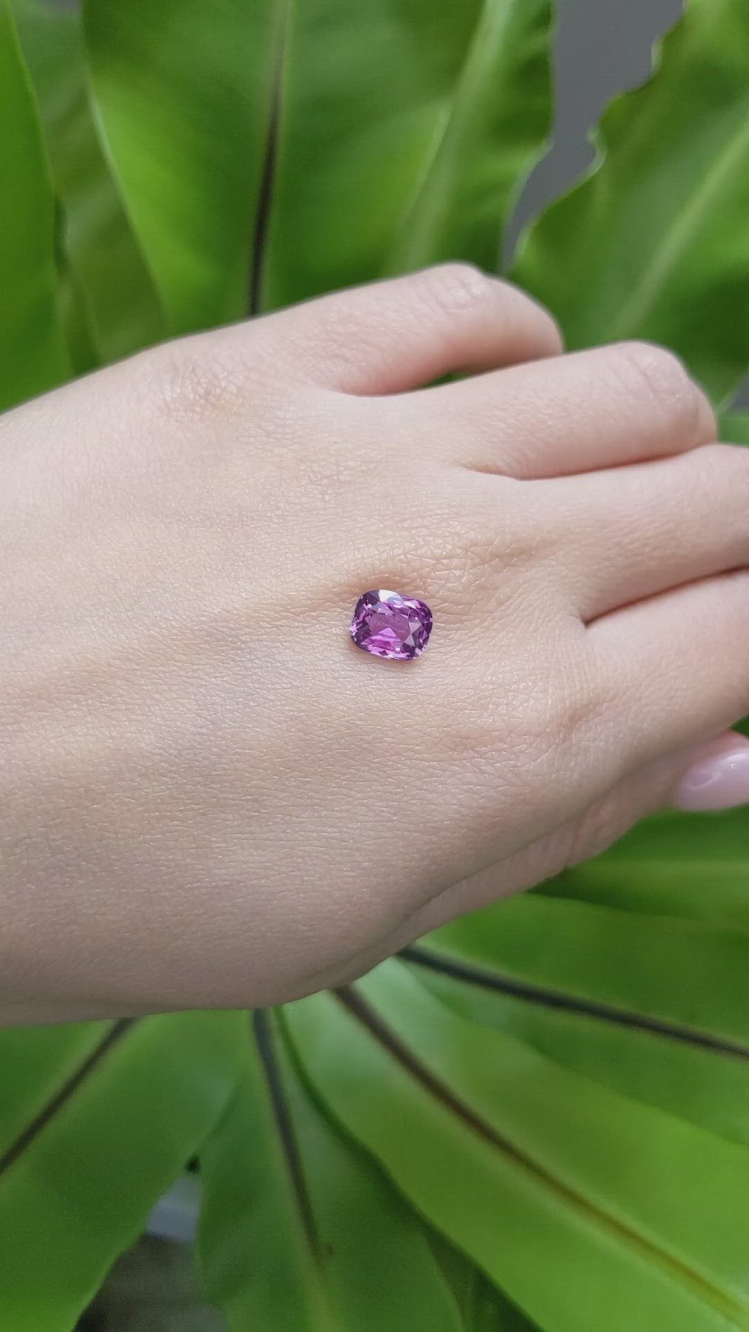 2.04 Ct. Pinkish Purple Sapphire from Ceylon (Sri Lanka) Size Video