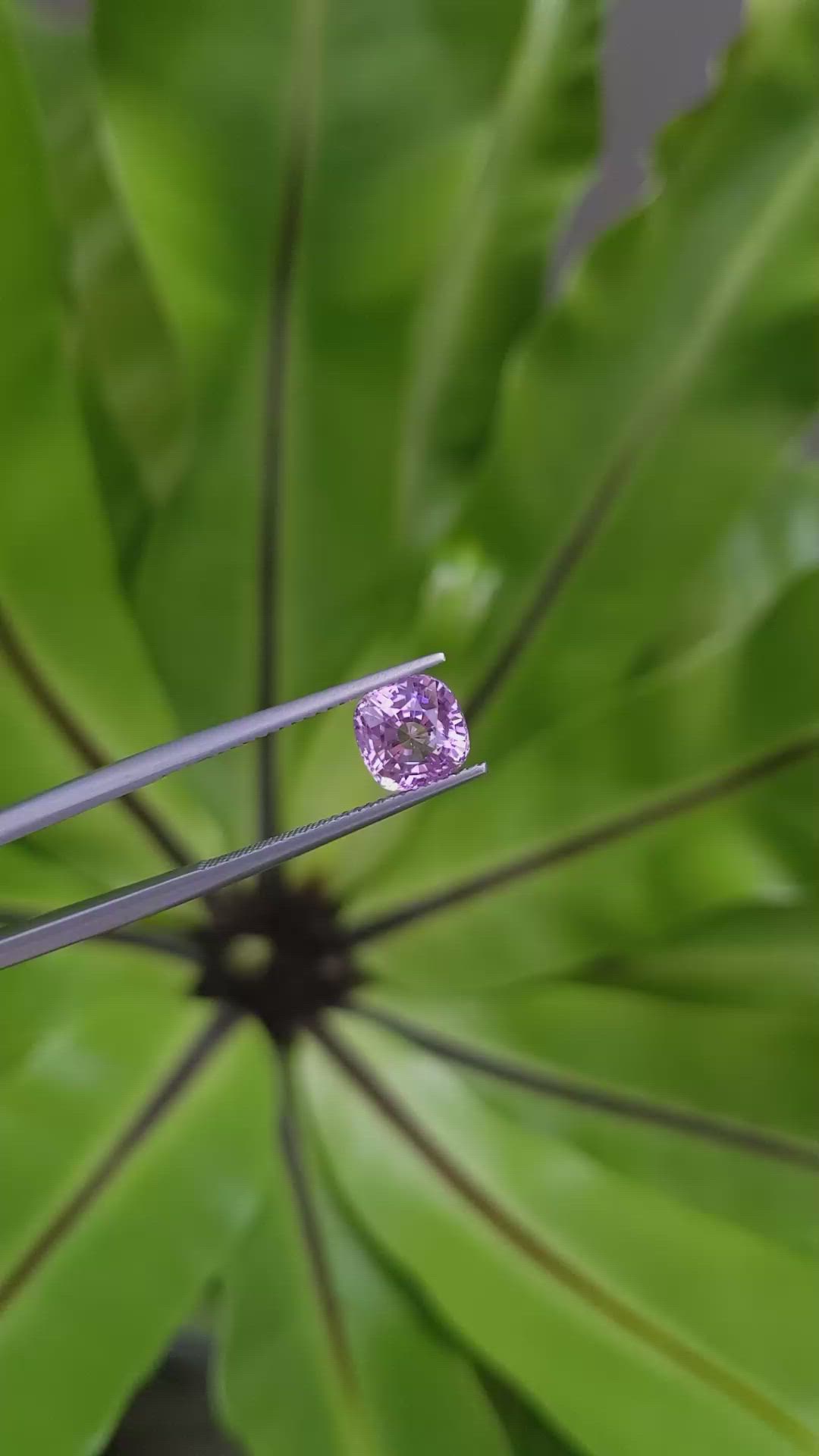 2.83 Ct. Pinkish Purple Sapphire from Ceylon (Sri Lanka) Size Video