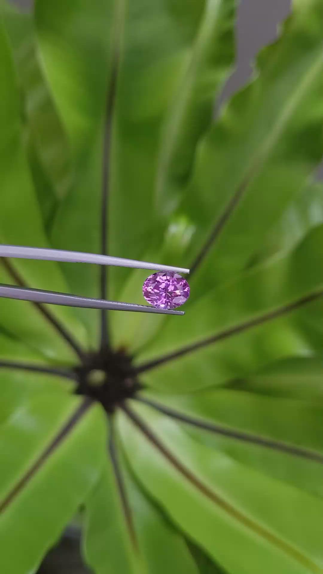 2.52 Ct. Pinkish Purple Sapphire from Ceylon (Sri Lanka) Size Video