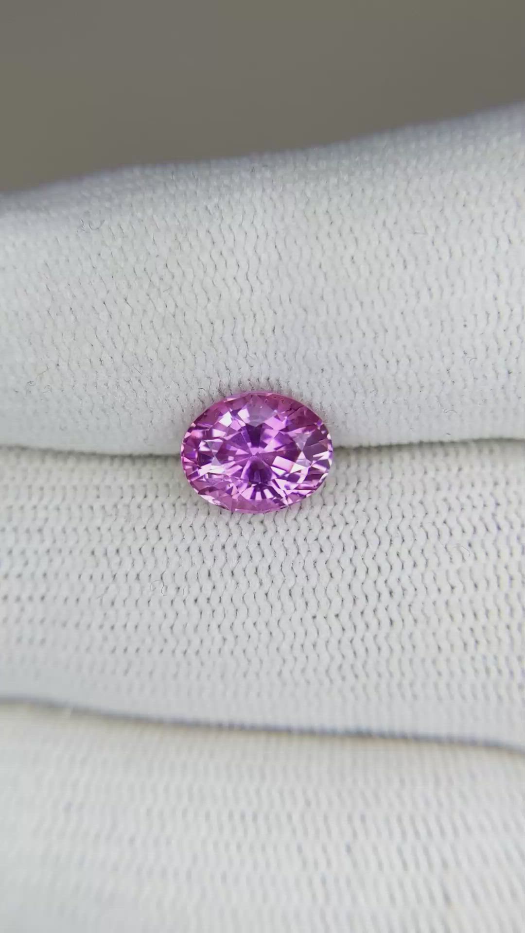 2.52 Ct. Pinkish Purple Sapphire from Ceylon (Sri Lanka) Size Video