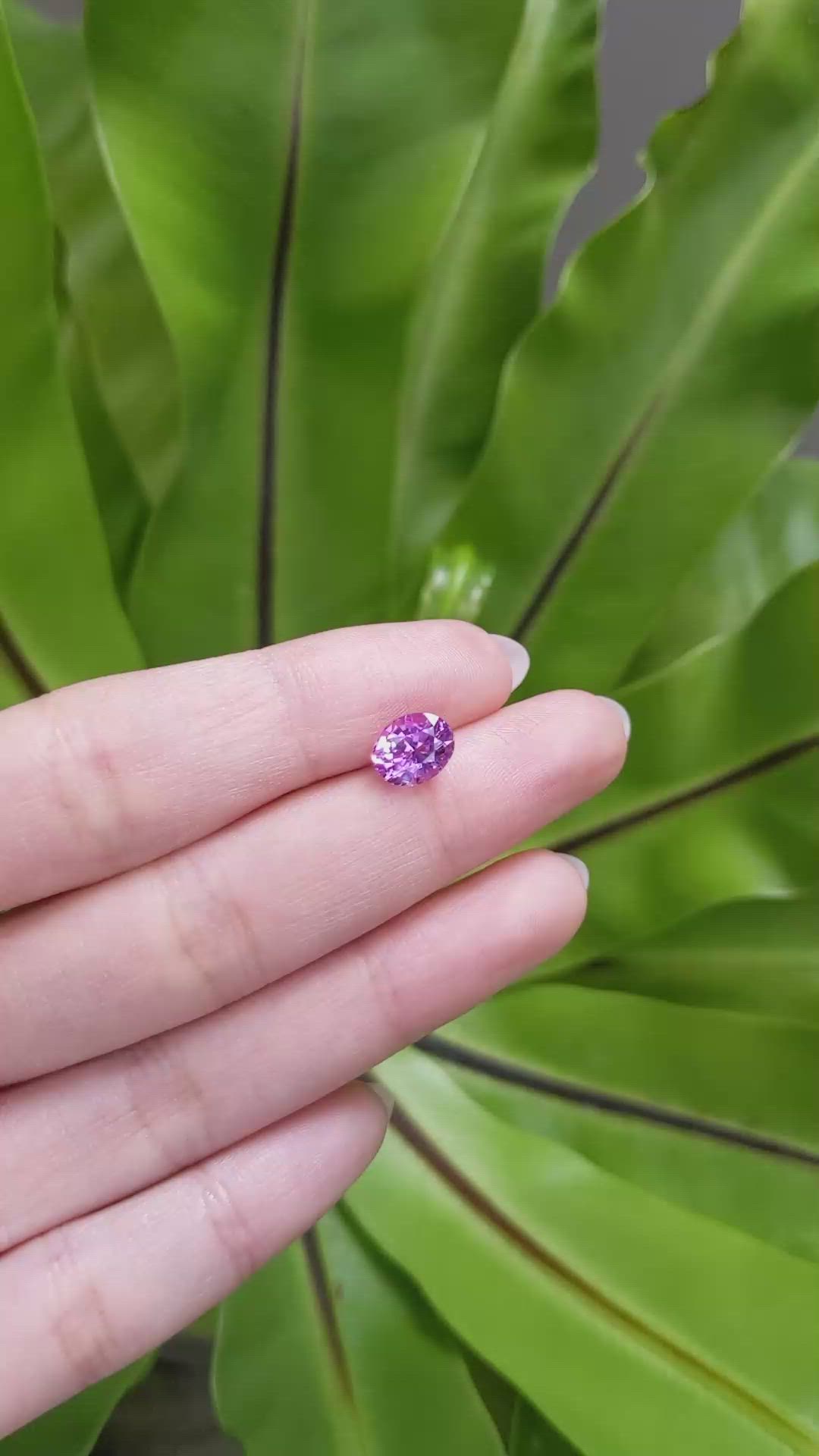 2.52 Ct. Pinkish Purple Sapphire from Ceylon (Sri Lanka) Size Video