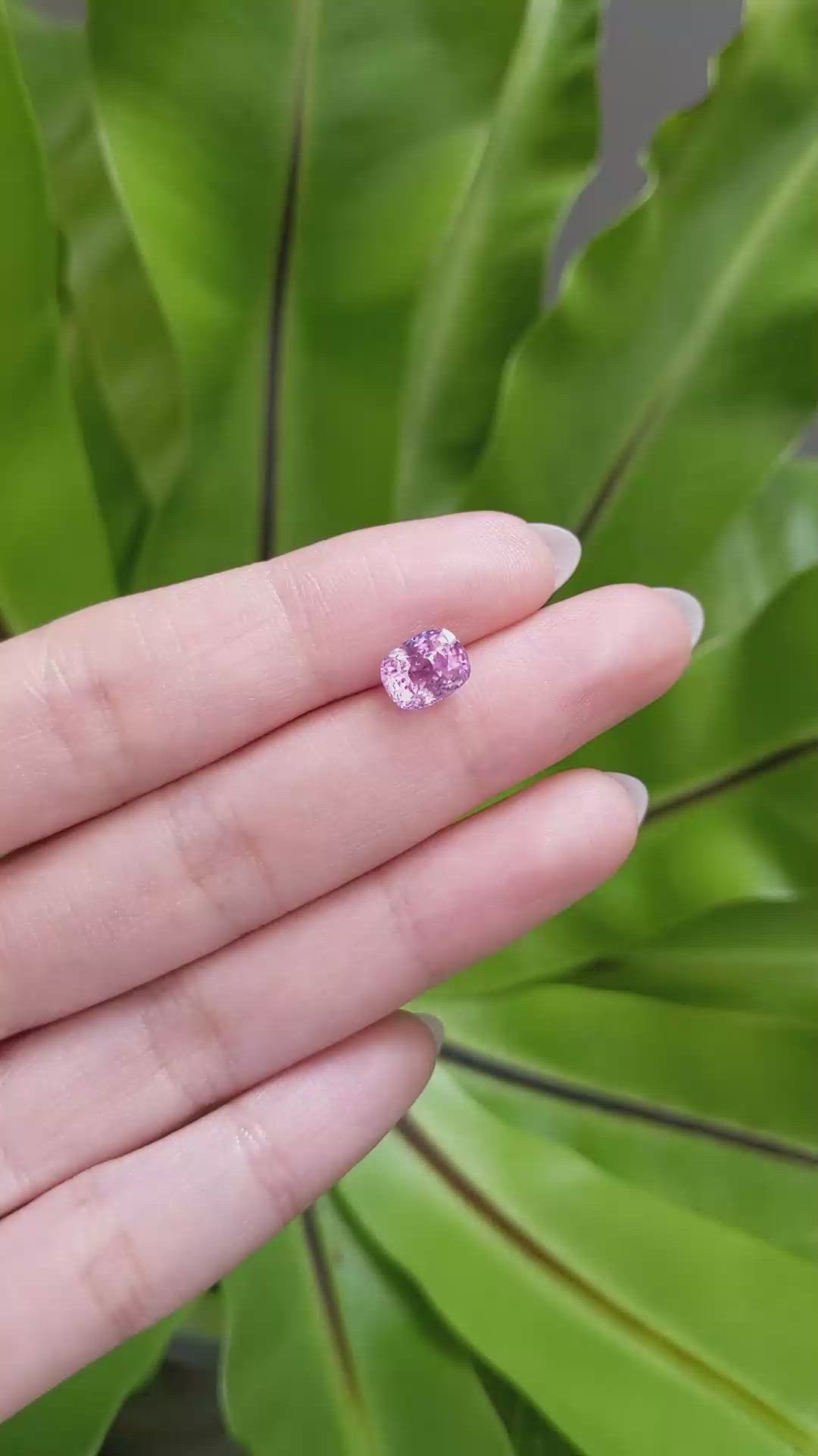 2.43 Ct. Pinkish Purple Sapphire from Ceylon (Sri Lanka) Size Video